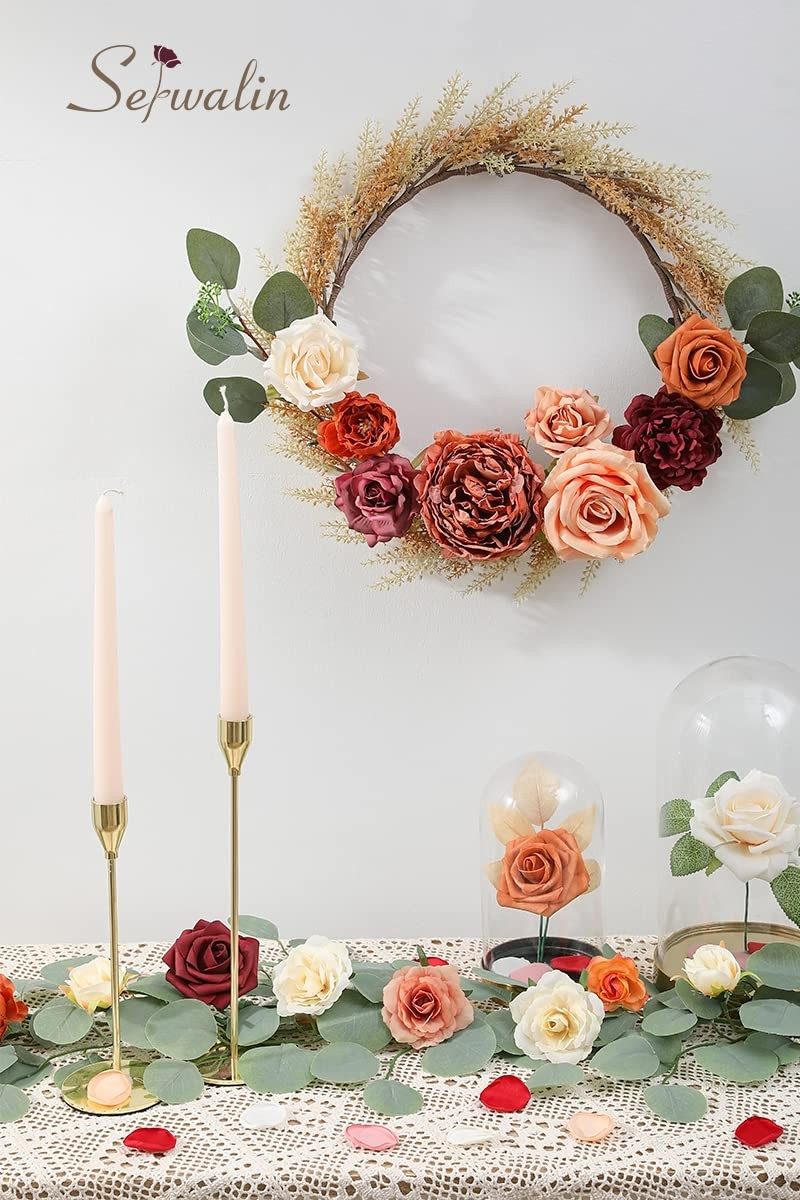 Orange Marigold Artificial Fall Flowers Fake DIY Wedding Bridal Bouquet Decor