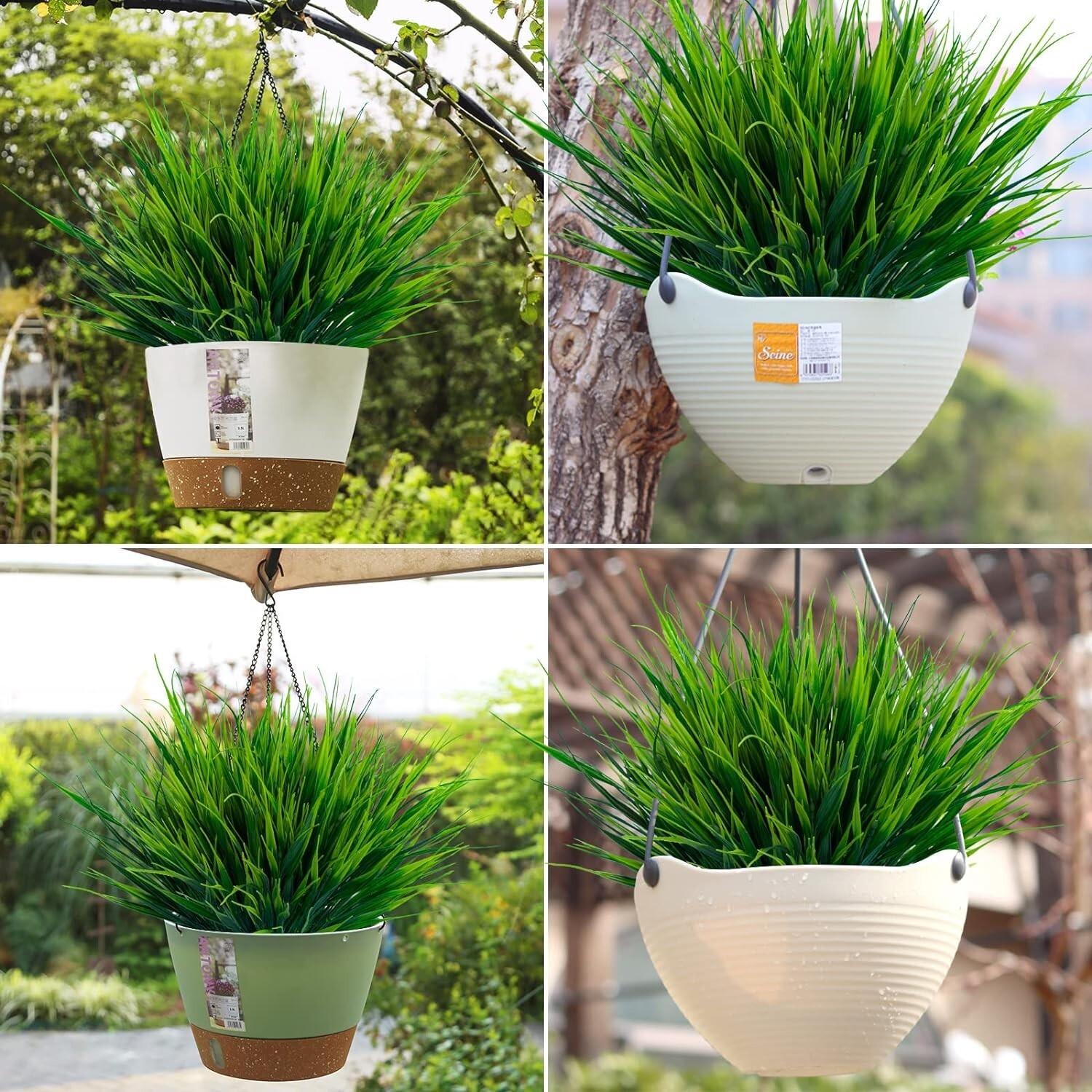 20pcs UV Resistant Faux Wheat Grass for Lifelike Outdoor Decor – Greenery Shrubs