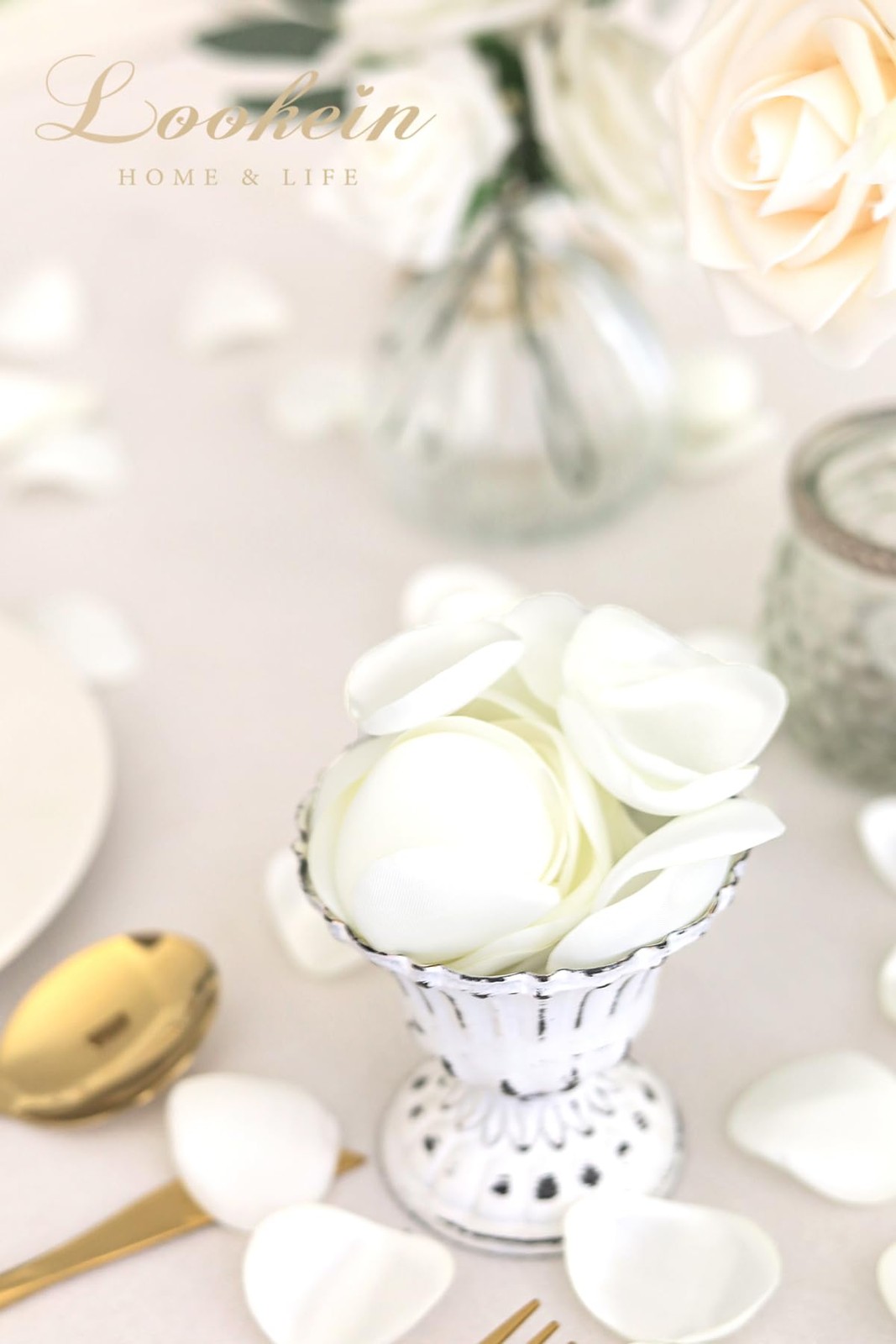 300pcs Rose Petals Satin Flower Petals for Wedding Flower Girl Basket Table C…