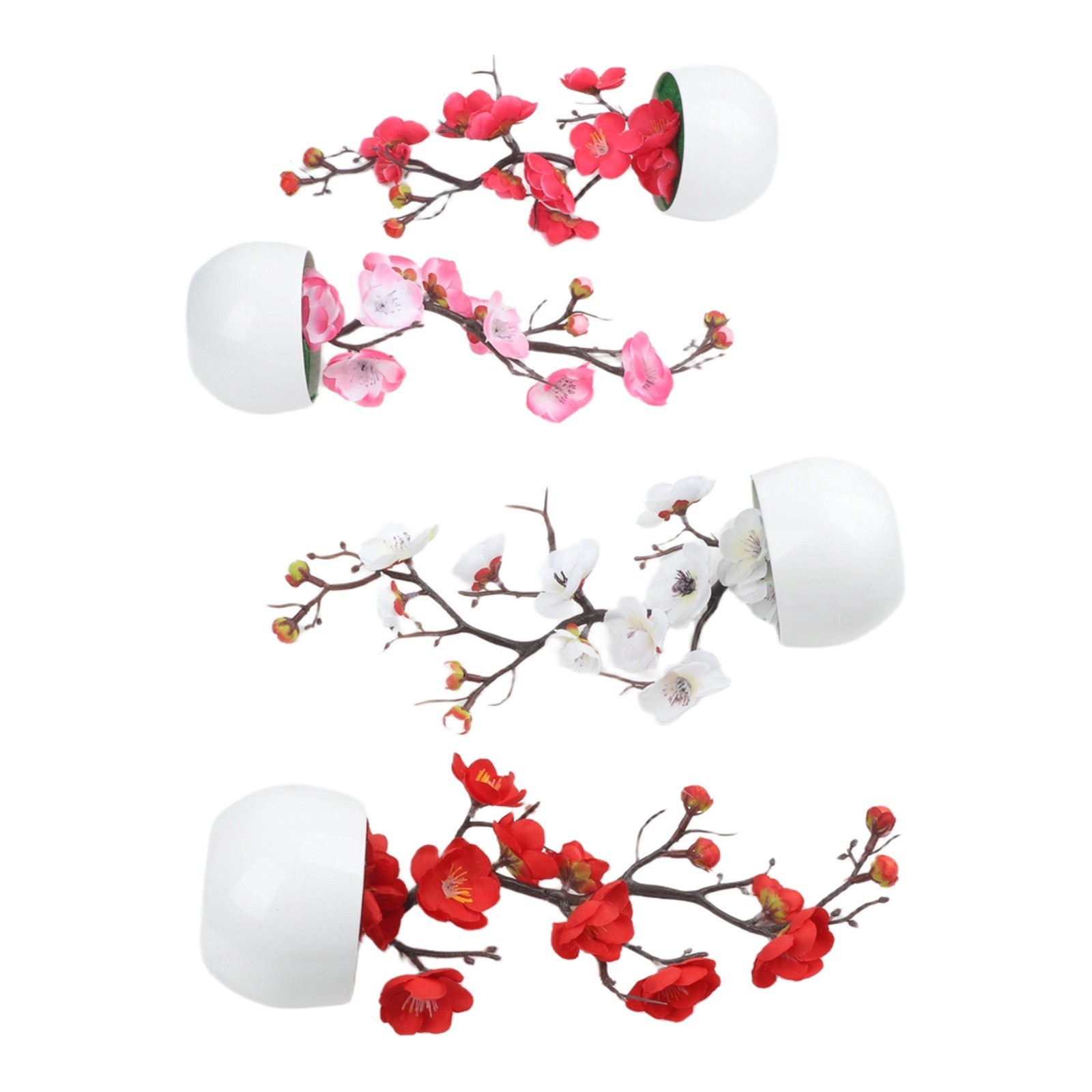 1pc Artificial Wax Plum Blossom Bonsai Branch for Indoor Outdoor Display