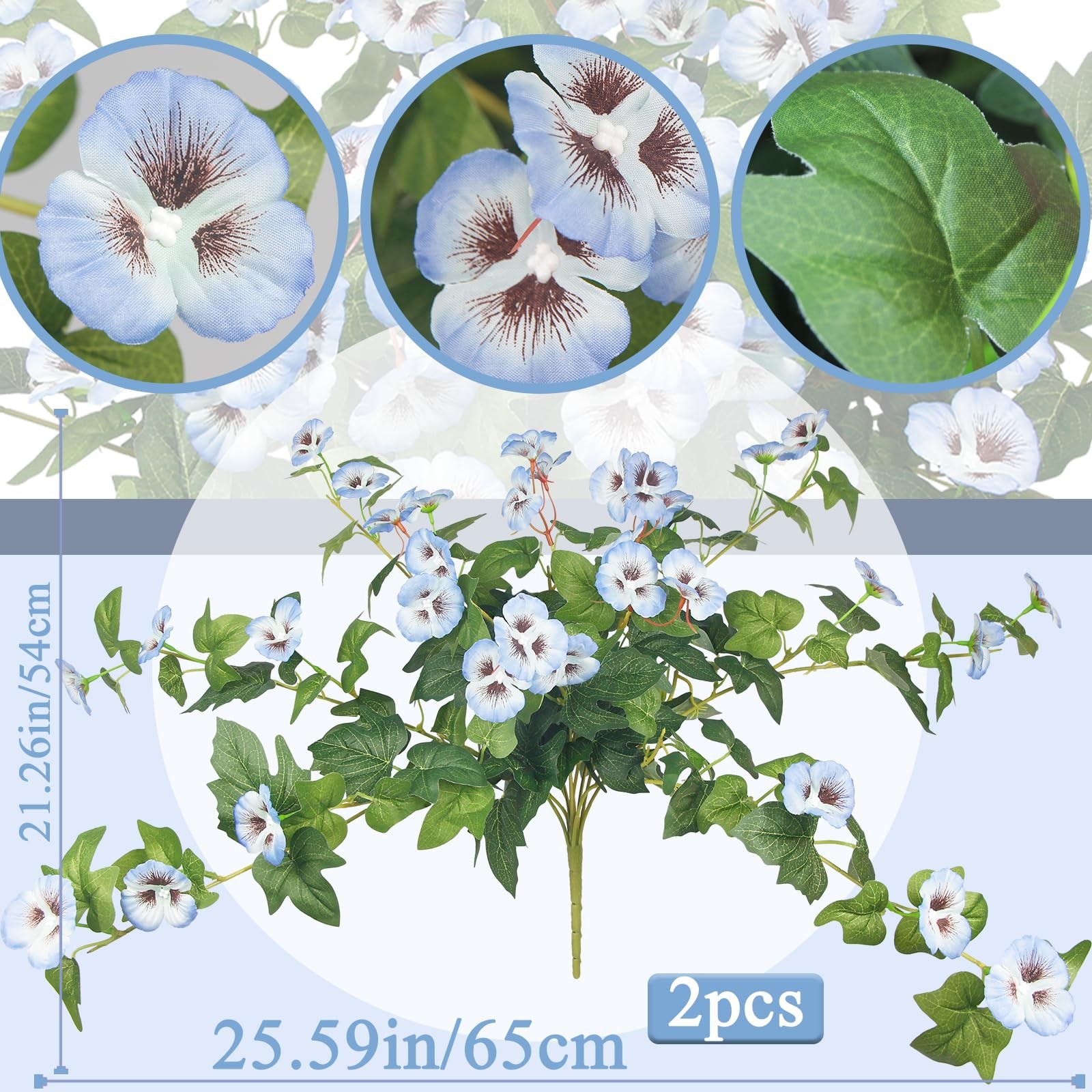 2 Pcs Artificial Fake Flowers for Outdoors Plants Spring Decoration UV Resist…