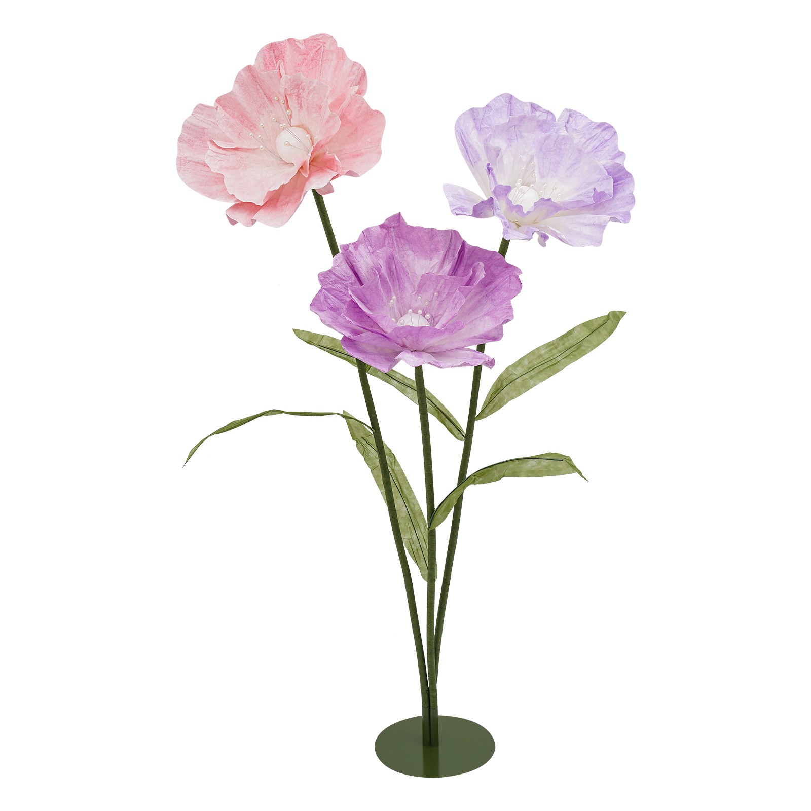 Large Artificial Flowers with Stems and Base, Huge Artificial Flower for Party