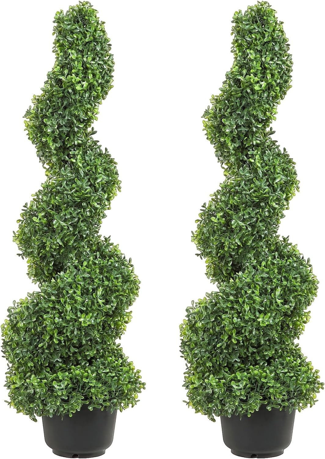Artificial Boxwood Spiral Topiary Trees, 3ft 2PCS ,Elevate Your Entryway with…