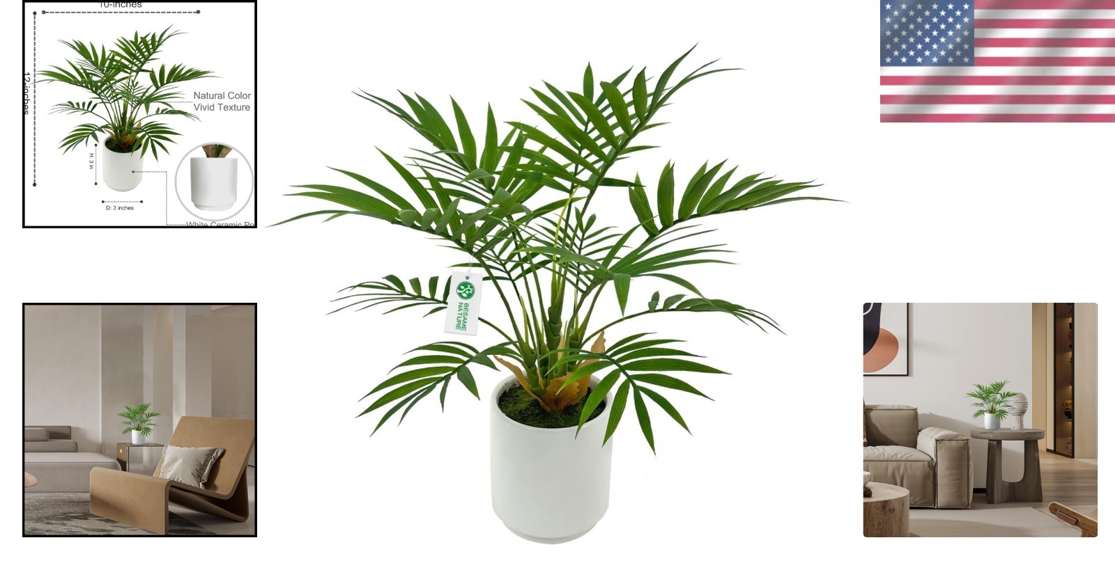 Elegant 12″ Artificial Palm Tree with White Planter – Perfect Housewarming Gift