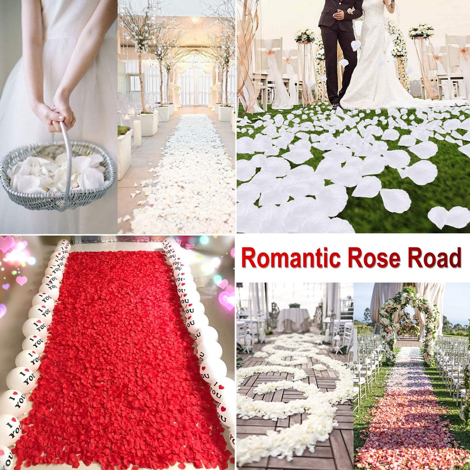 3000PCS Fake Rose Petals for Romantic Night Romantic Festive Atmosphere Creat…