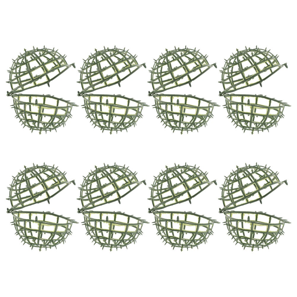 8Pcs Durable Plastic Artificial Topiary Ball Cage Green Flower Display Stand