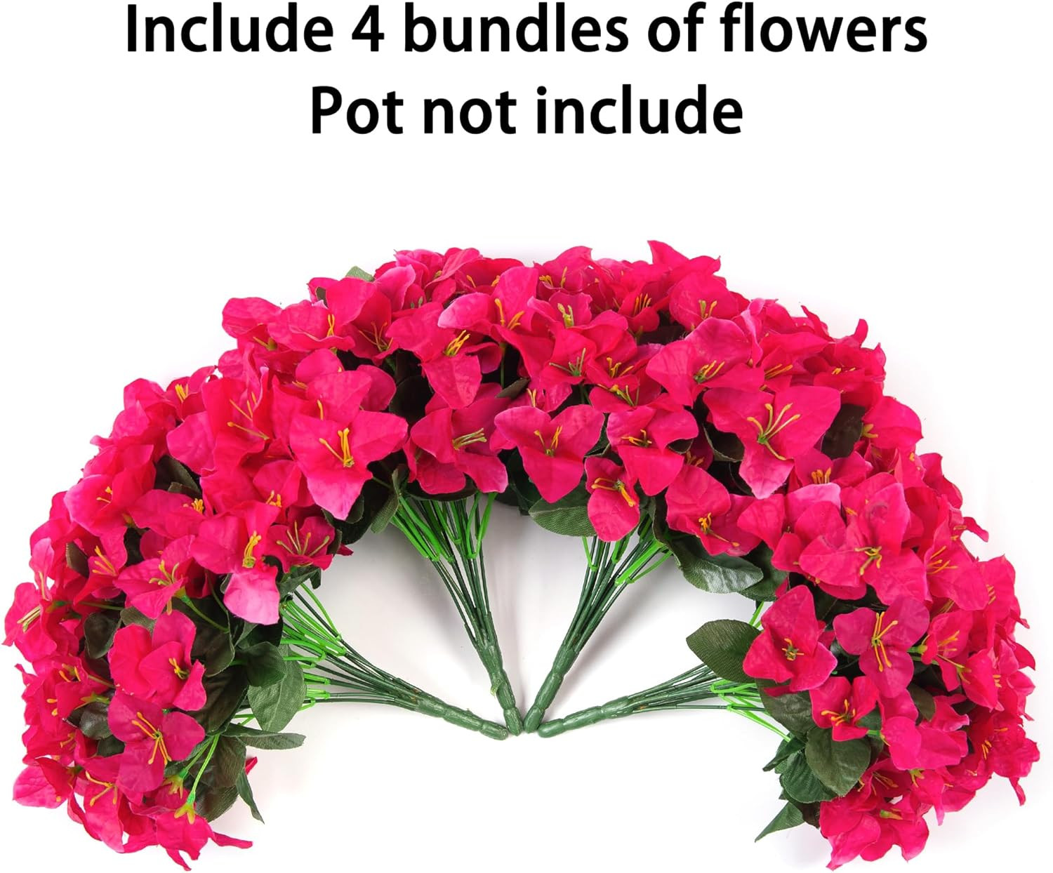 Fake Bougainvillea Artificial Flowers for Outdoors Spring Decor, 4 Bundles Outdo
