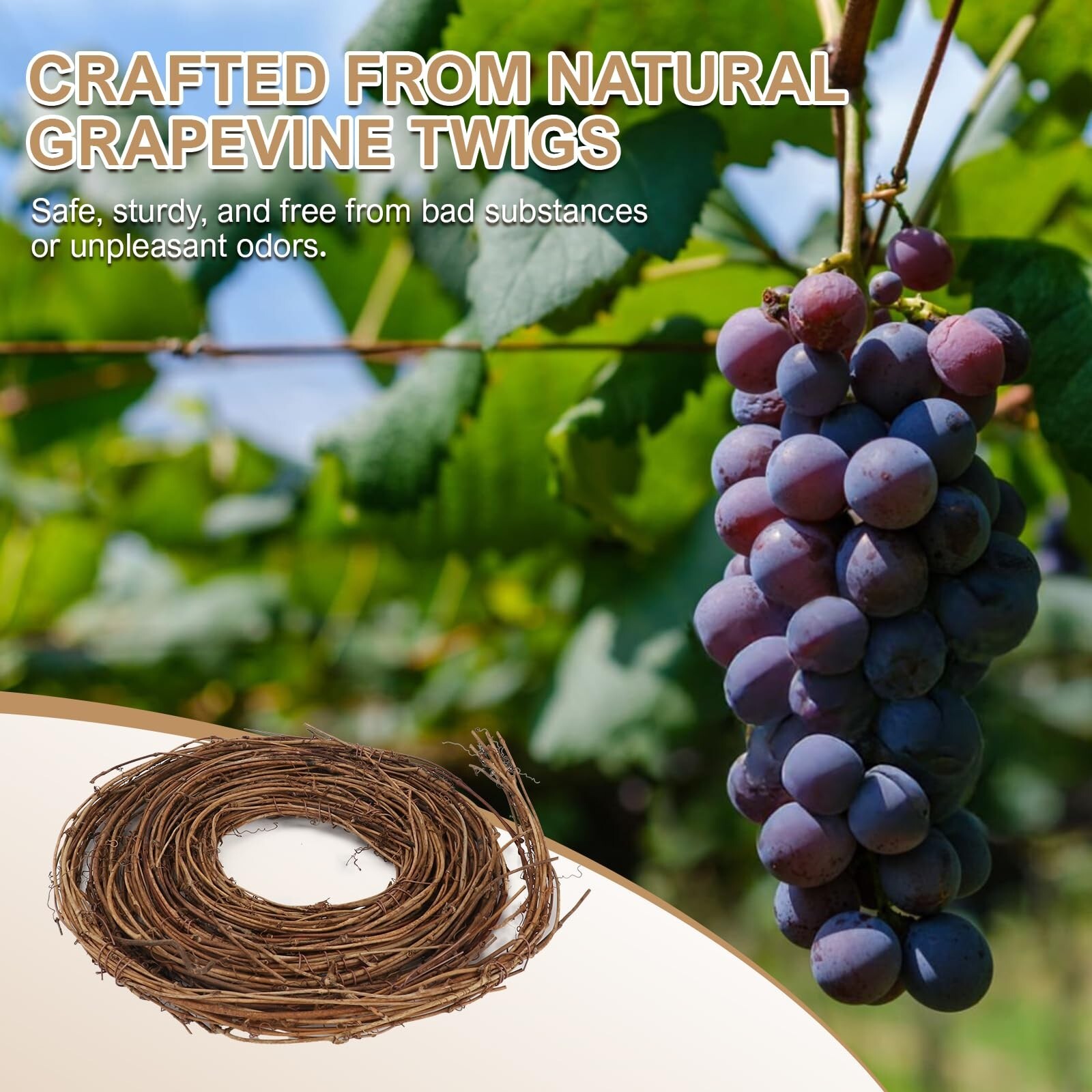 3 PCS Grapevine Garland DIY Crafts Natural Grapevine Twig Vines, 15 Feet Vine…