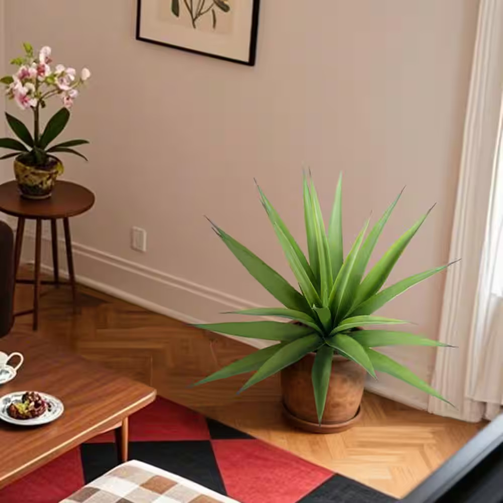 Artificial Agave Plant Fake Agave Outdoor Indoor Garden Decor 33 Inch Set 2