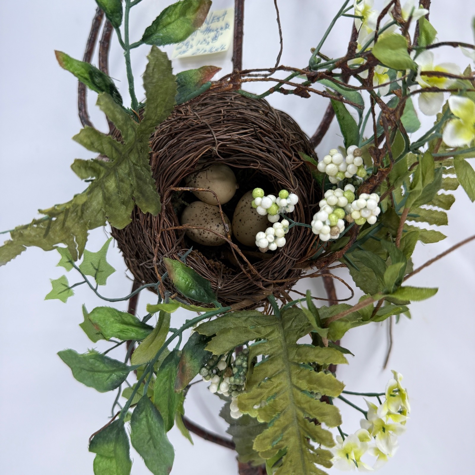 Birds Nest with Leaves & Vines 24″t X 10″w