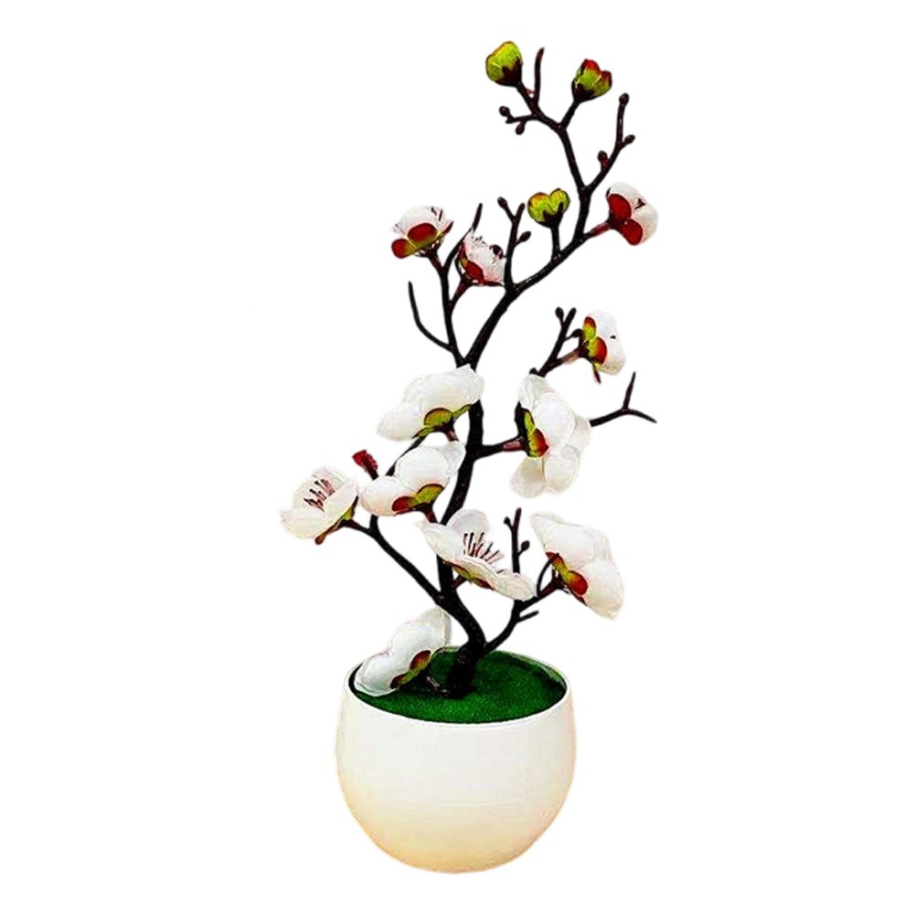 1pc Artificial Wax Plum Blossom Bonsai Branch for Indoor Outdoor Display