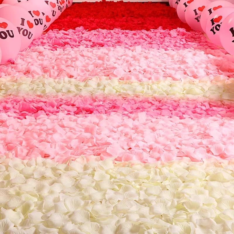 3000PCS Pink, White, Yellow Rose Petals, Wedding, Party, Table Confetti