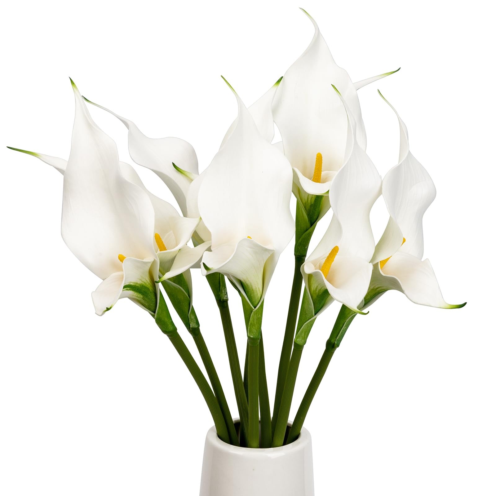 OBDXZHC 8PCS 22.8inch Calla Lily Artificial Flowers White Real Touch Latex Fl…