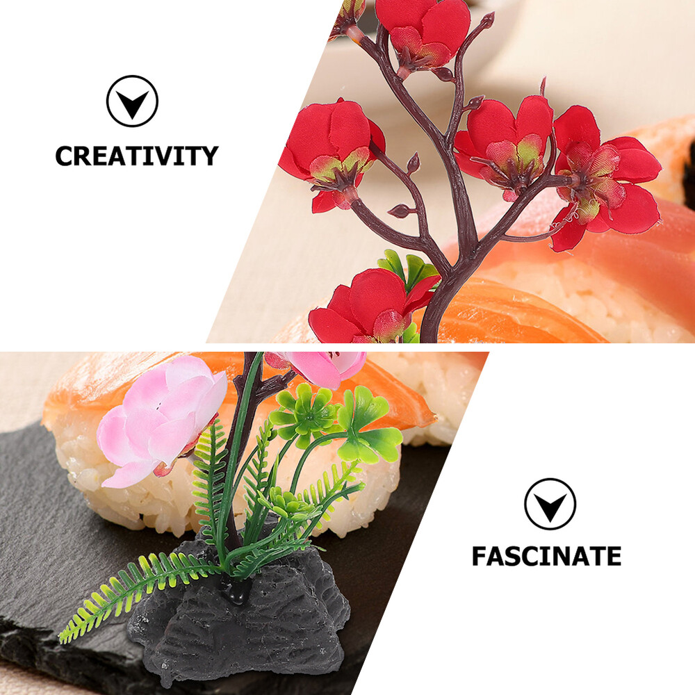 10 Pcs sashimi serving plate ornaments sushi table flower decor Flower Dish