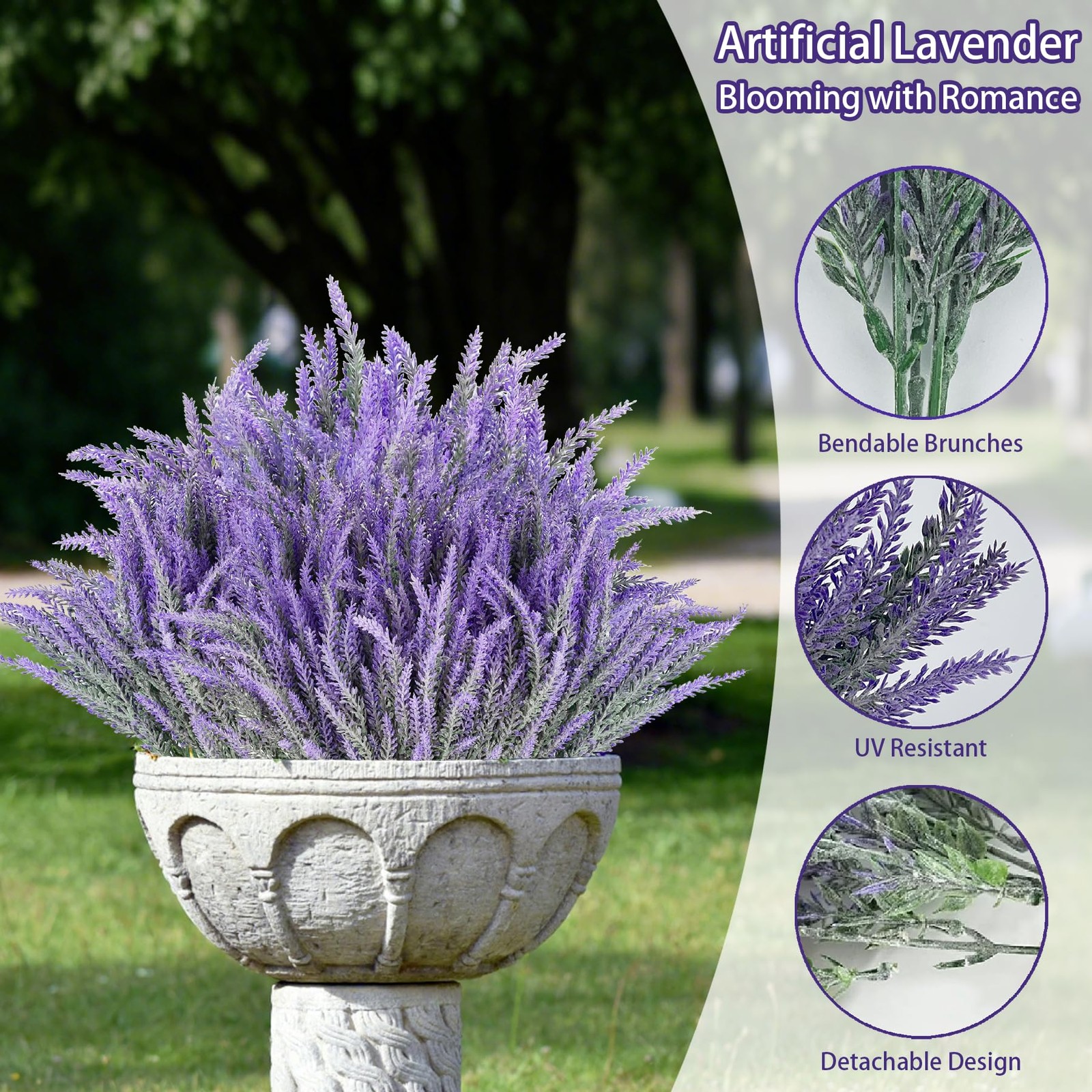 26 Bundles Lavender Fake Artificial Flowers, Faux Plastic Plants for Home Dec…