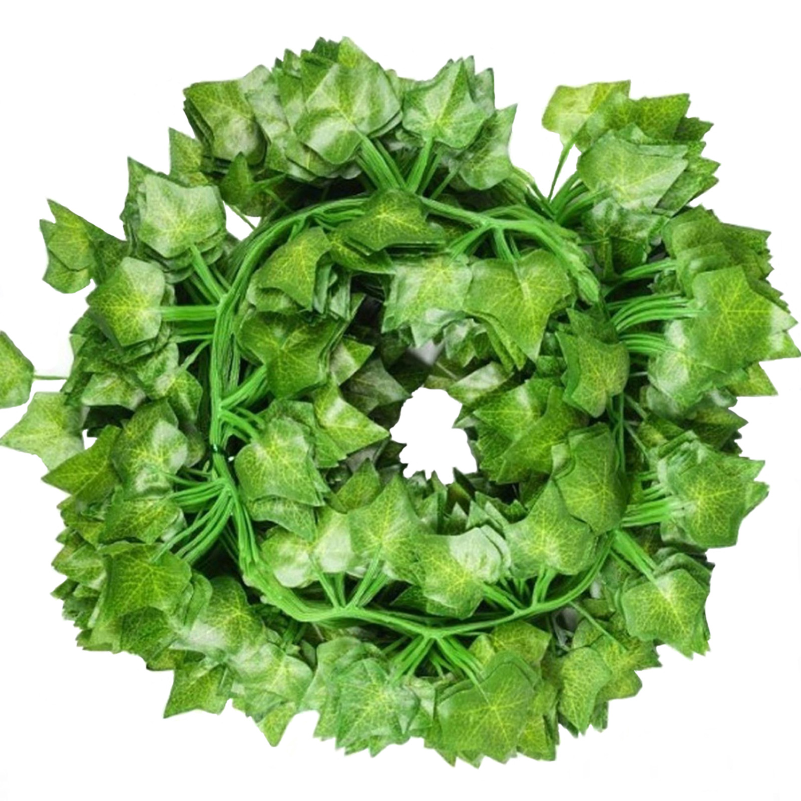 Silky Silk 12 Strands Artificial Green Ivy Leaf Plants| Vine-Hanging Garland