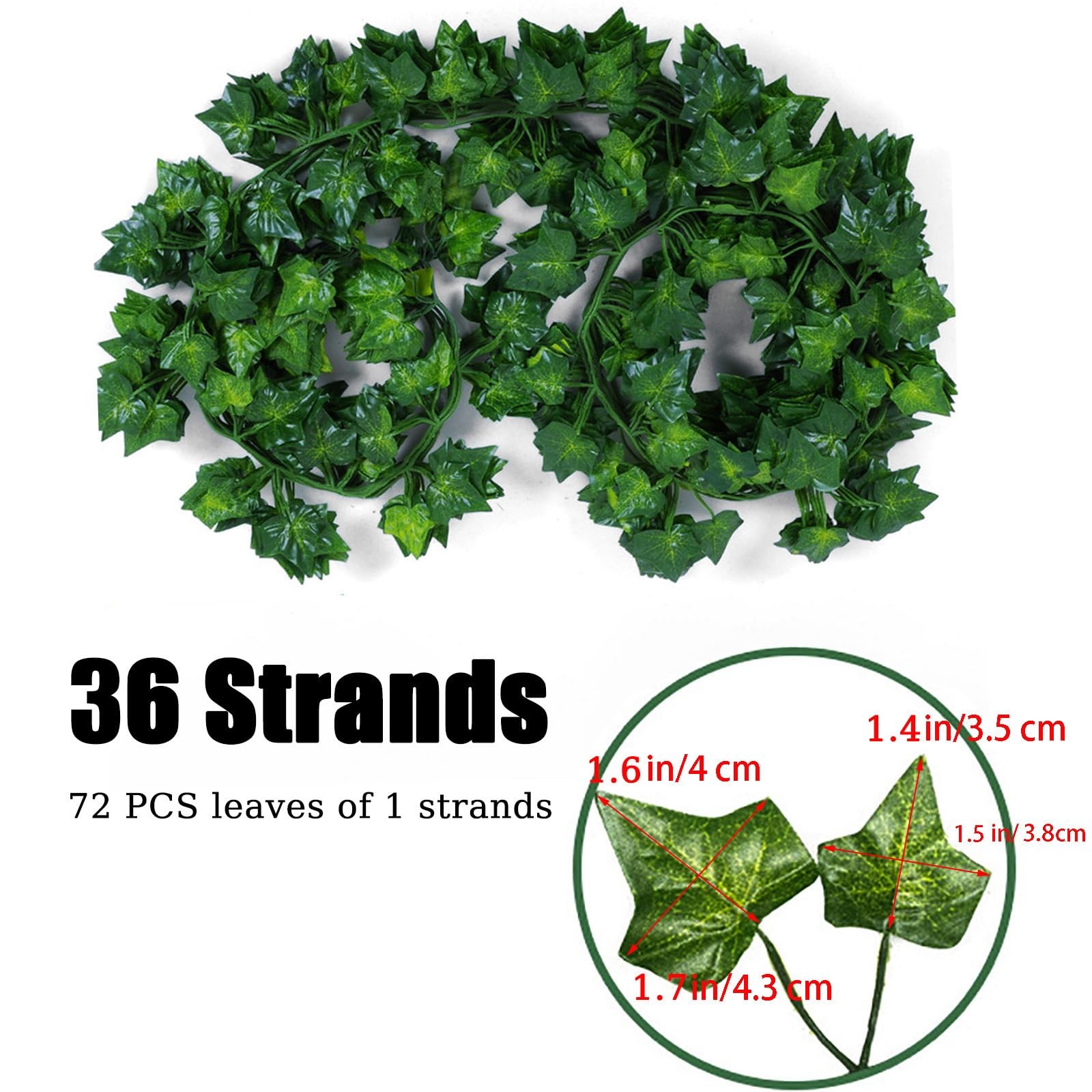 36 Pack Fake Greenery Hanging Garland, 270 Feet Fake Vines Leaves, Artificial…
