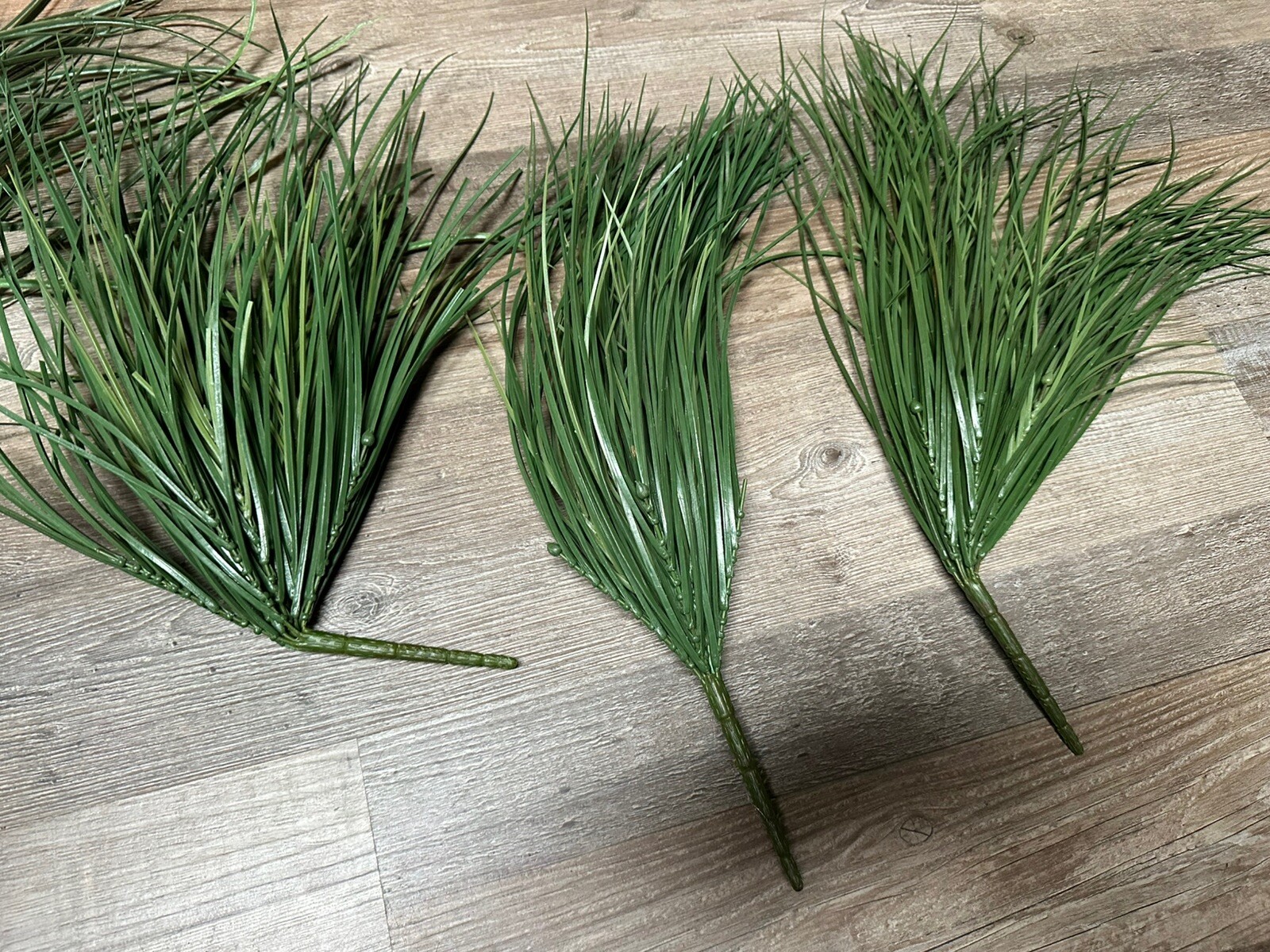 Artificial Green Pine Needles Branches Pony Tail Shape Twigs Stems Picks Lot 4