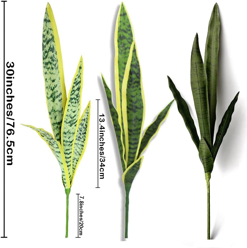30″ Tall 4 PCS Artificial Snake Plants – Indoor/Outdoor Home & Office Decor