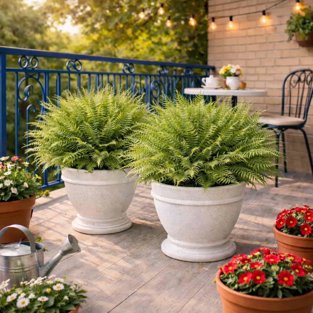 Artificial Fern Plants 12 Bundles Faux Greenery Bushes UV Resistant Fake Plan…