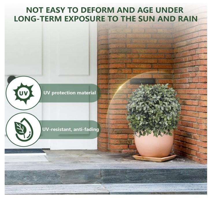Topiary Trees Artificial Indoor or Outdoor Set of 2 Faux Shrub Plants 23″ T,13″D