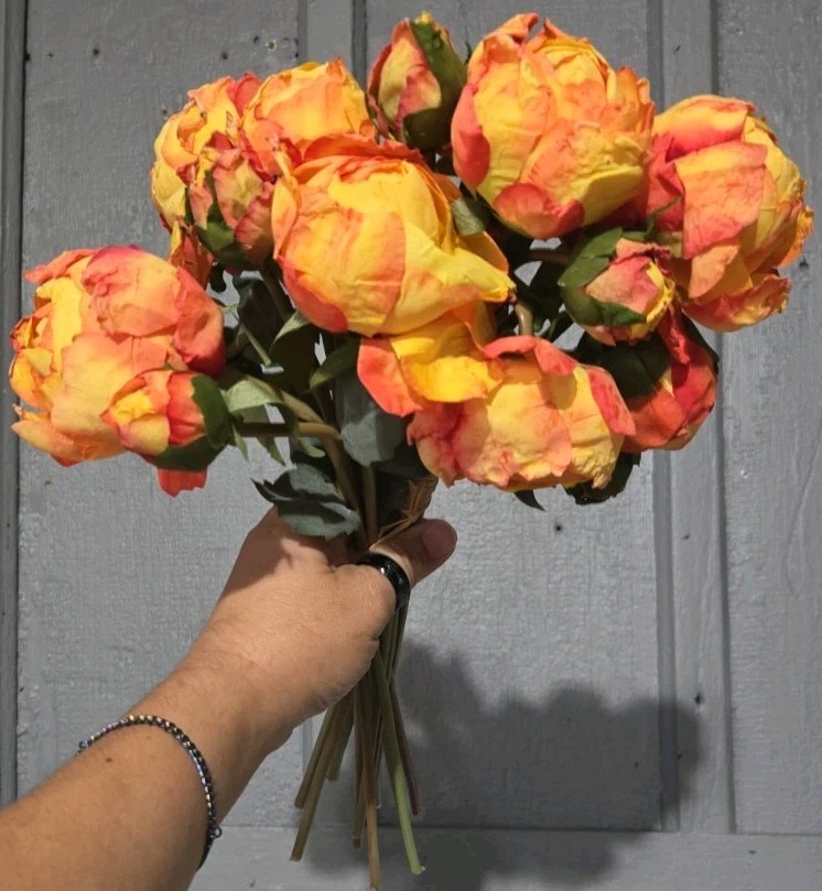 Artificial Flowers Variety Garland Roses Eucalyptus Peonies Reed Grass Pampas