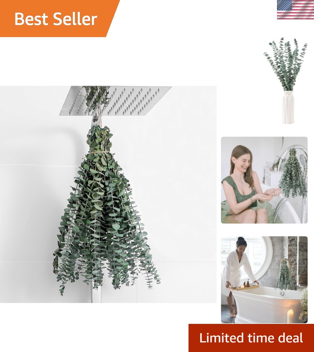10 Pcs Dried Eucalyptus Stems 17″ Real Eucalyptus for Shower Hanging 100% Mad…