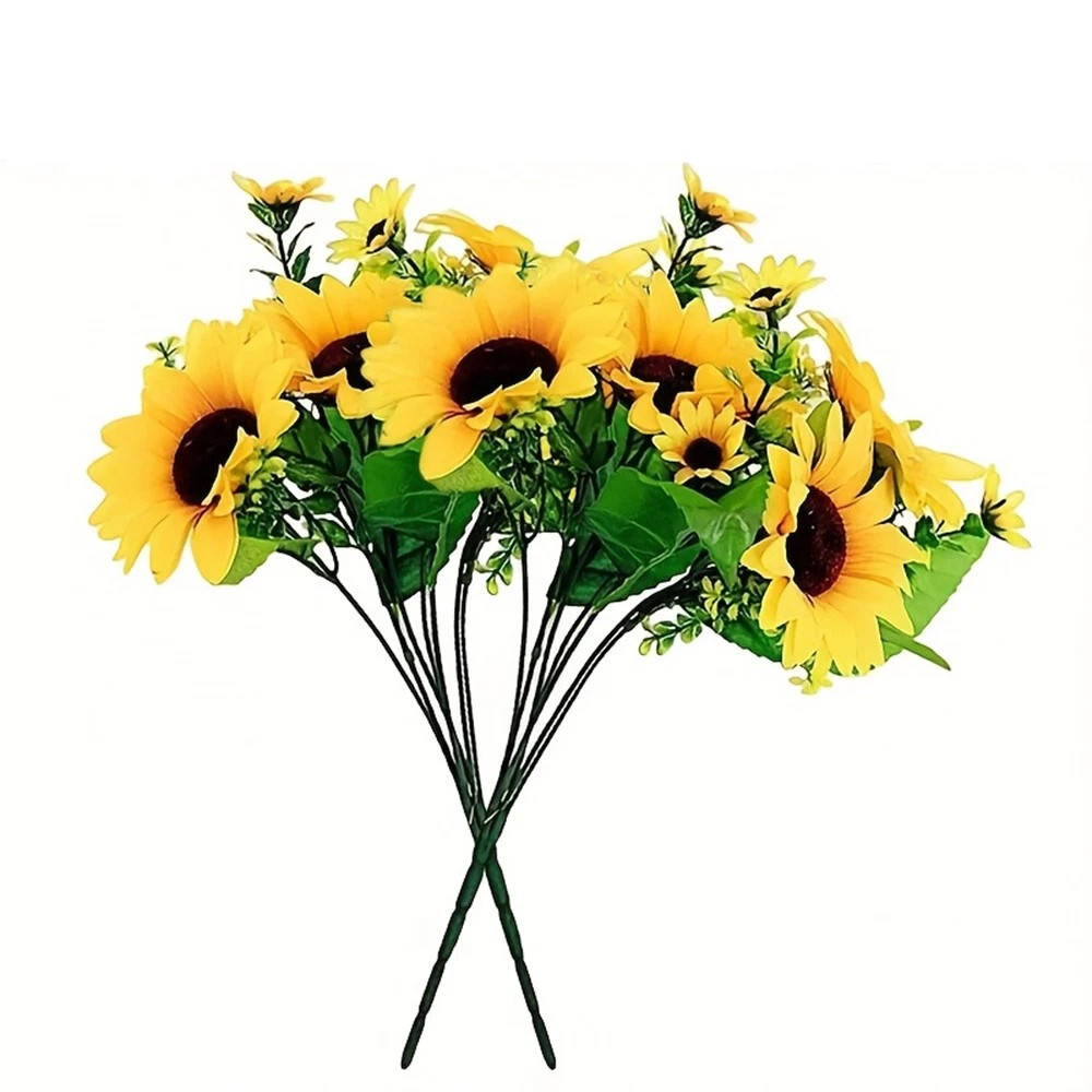 26-Head Artificial Silk Sunflower Bouquet Flowers Home Decoration Wedding Decor