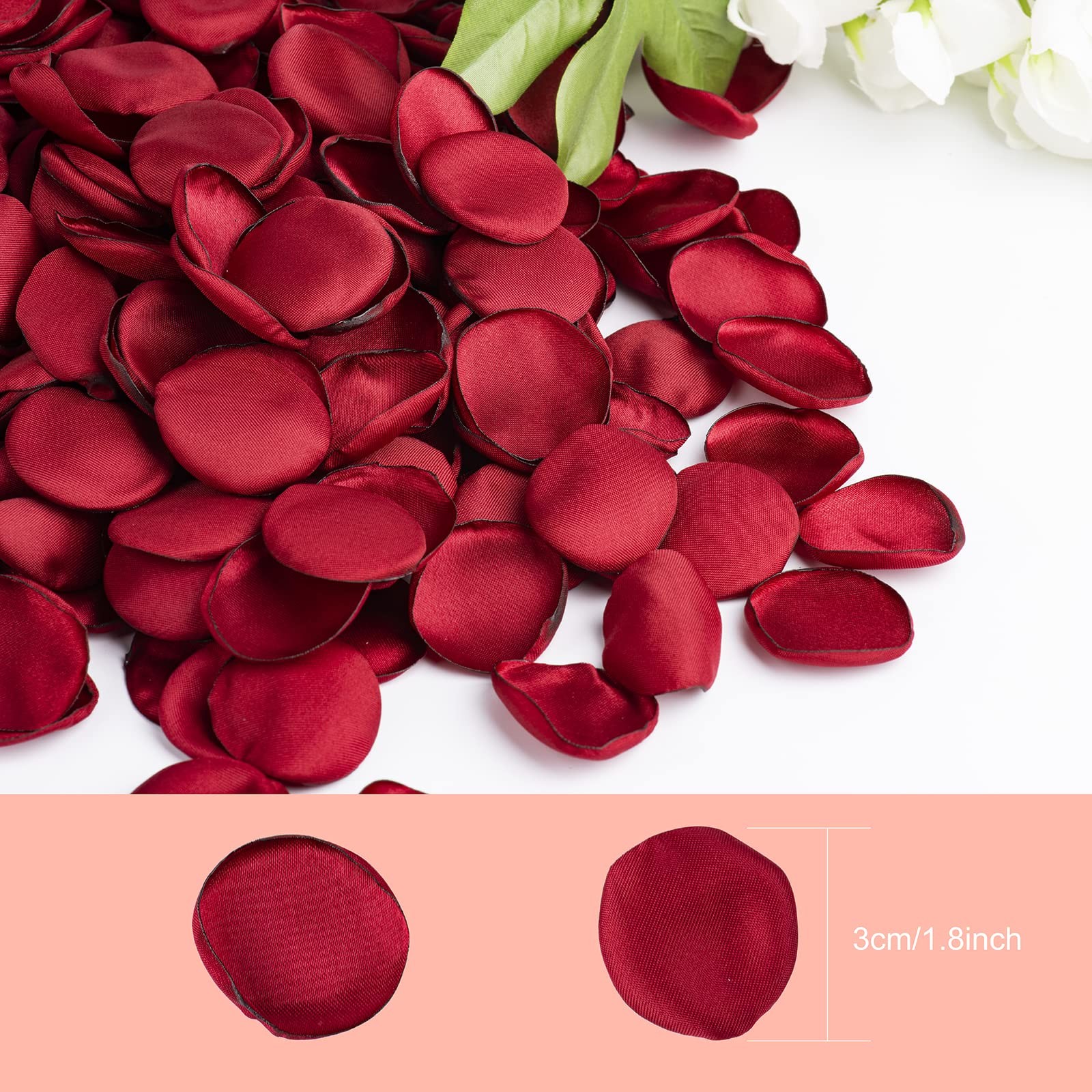 400 PCS Silk Rose Petals Burgundy Red Flower for Romantic