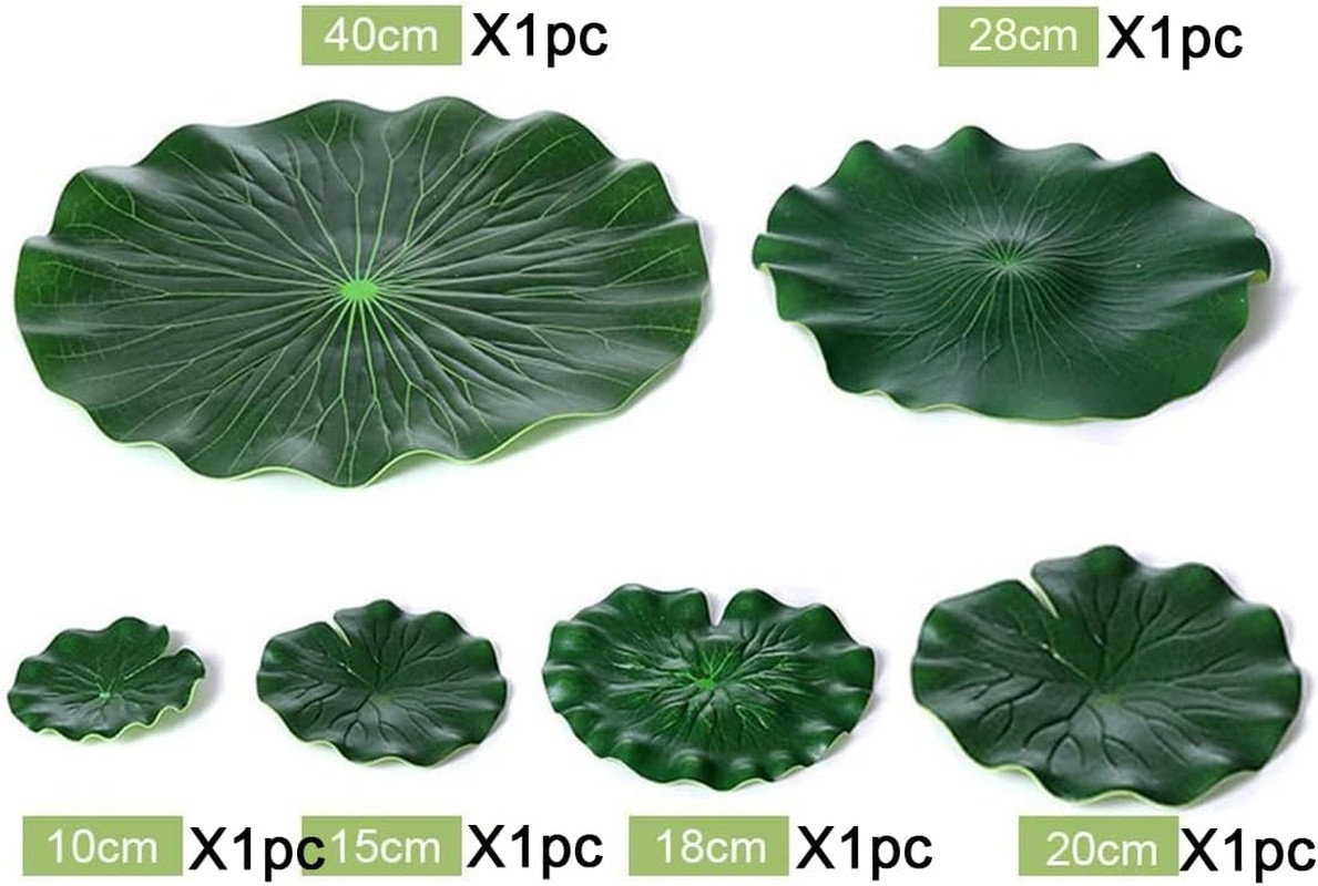 Artificial Realistic Lily Pads Floating Scenery Lotus Pods for Pool Decoration A