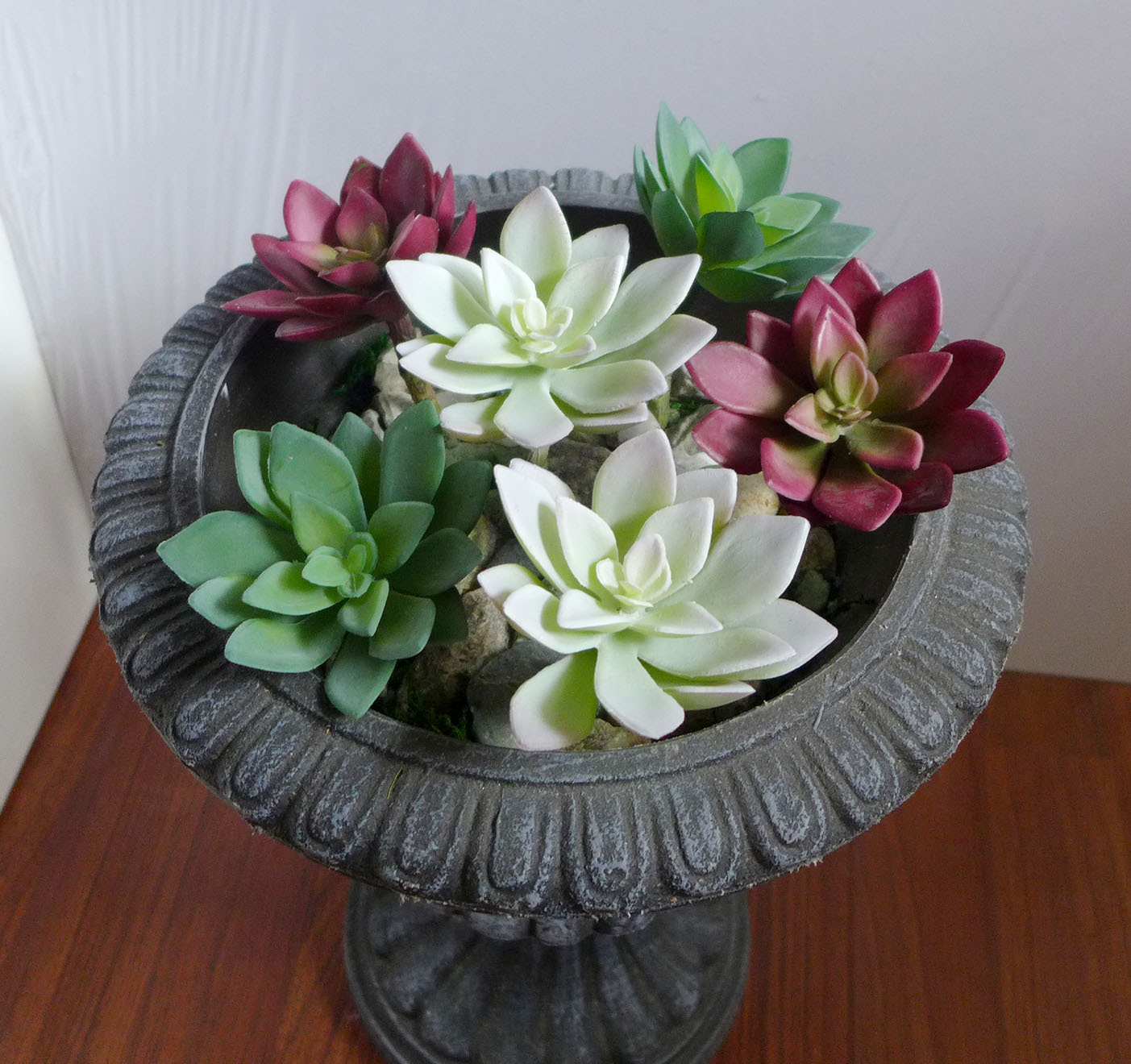Set of 6 Pcs Artificial Lotus Flower Succulent Plants Home Garden Decoration