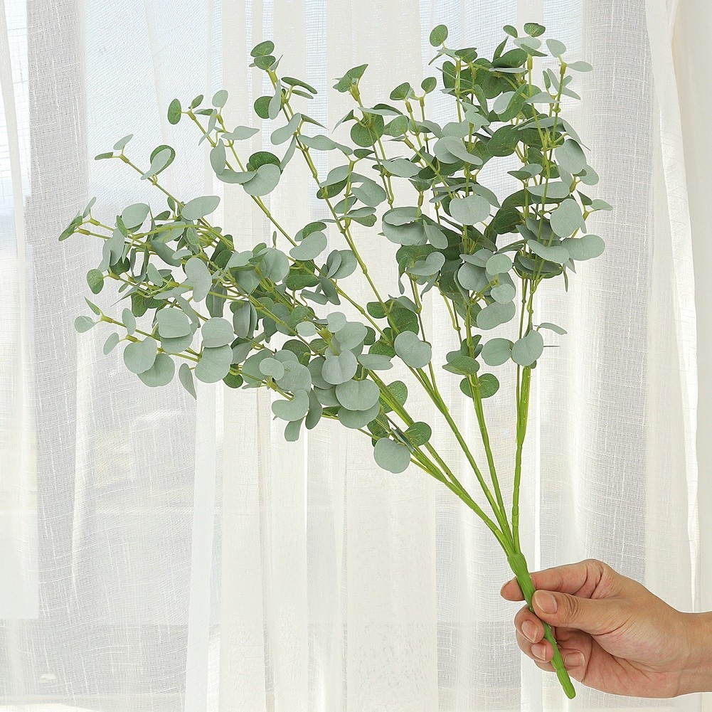 Realistic 18.9in Artificial Eucalyptus Stems for Office Home Garden Decoration