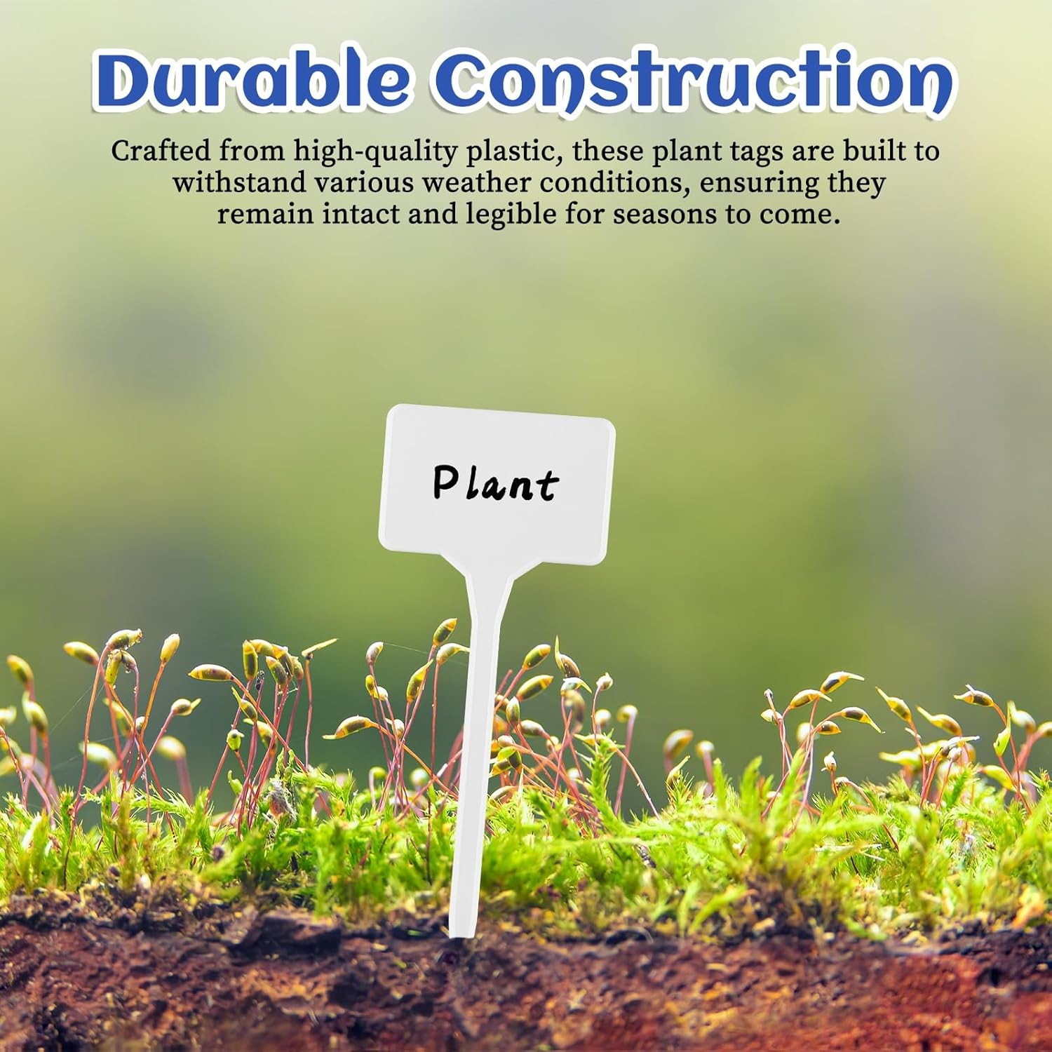Plant Labels,50PCS T-Type 5.9″ Large Plastic Plant Tags Waterproof Plant Maker