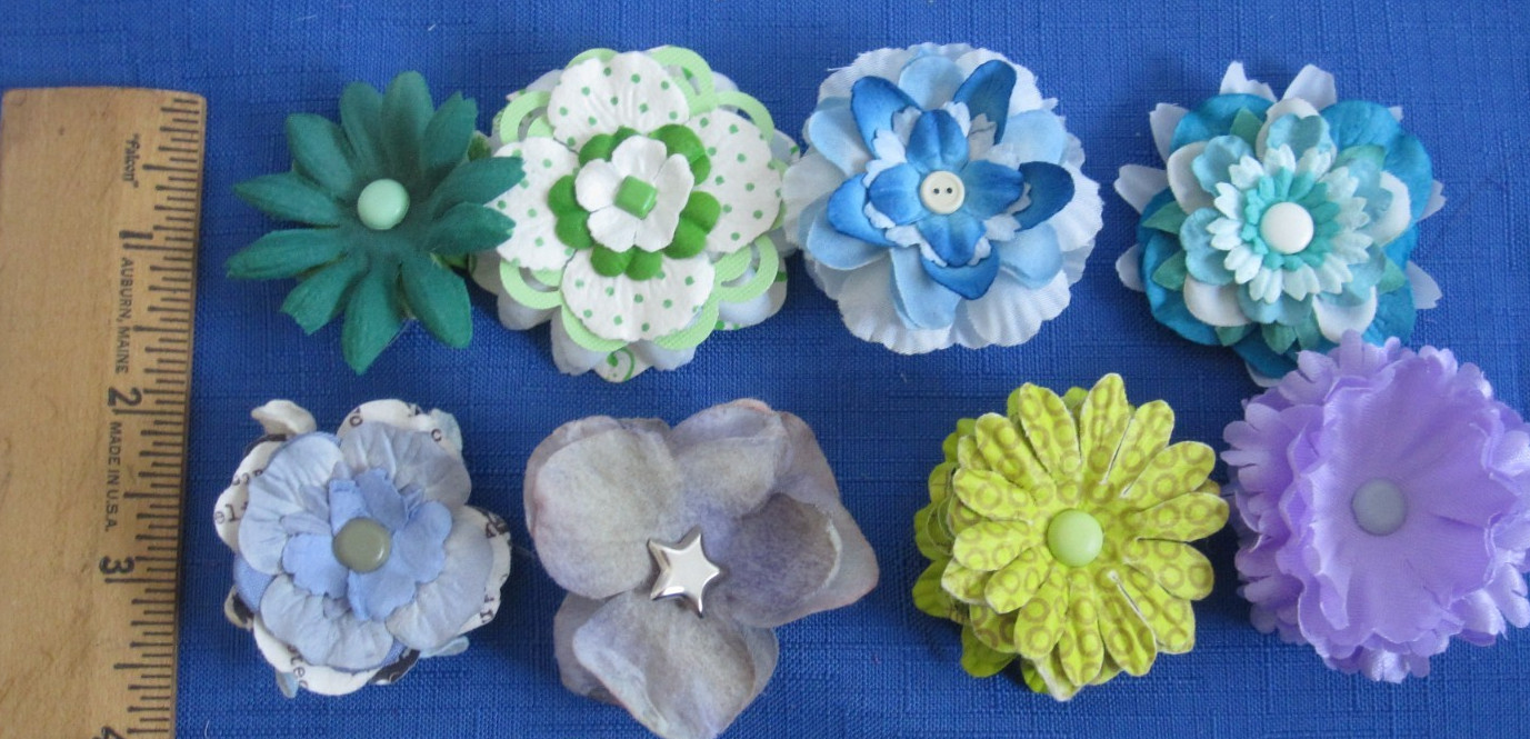 #8 Lot-44 Medium Layers Used Mulberry Flower Petals 1-3″ Brads Multiple Colors