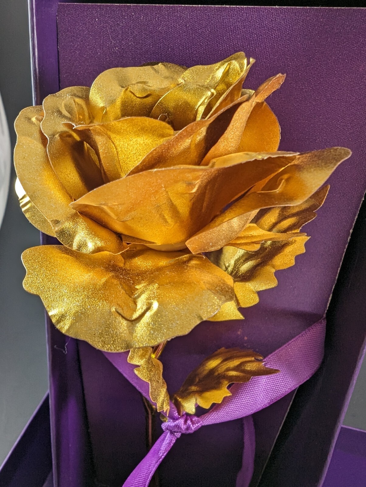 Genuine 24K Gold Rose. 10 inch tall. Forever rose.