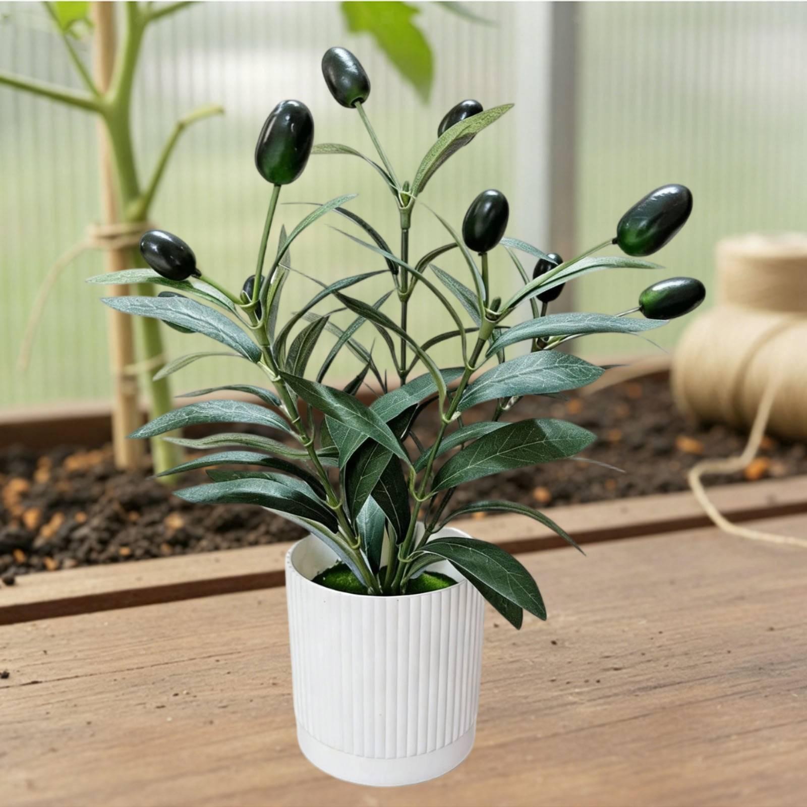 Artificial Olive Tree Plant Fake Plant for Coffee Table Windowsill Farmhouse