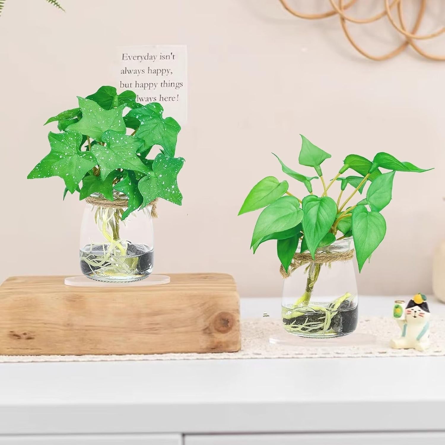 3 Pack Small Potted Plants with Faux Water, Real Touch Leaves Fake Plants in …