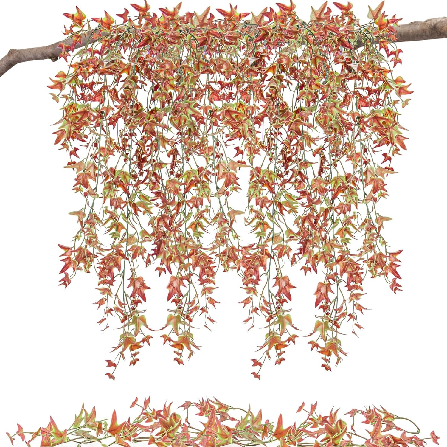 Thanksgiving Artificial Hanging Fall Plants – 3PCS Fake Sweet Potato Leaves Vine