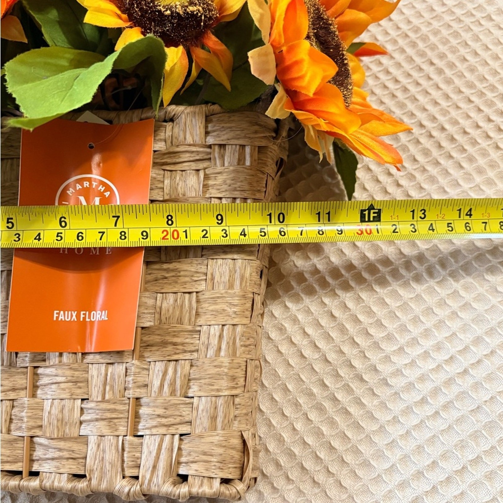 Martha Stewart Faux Sunflower Basket Arrangement in Orange and Green