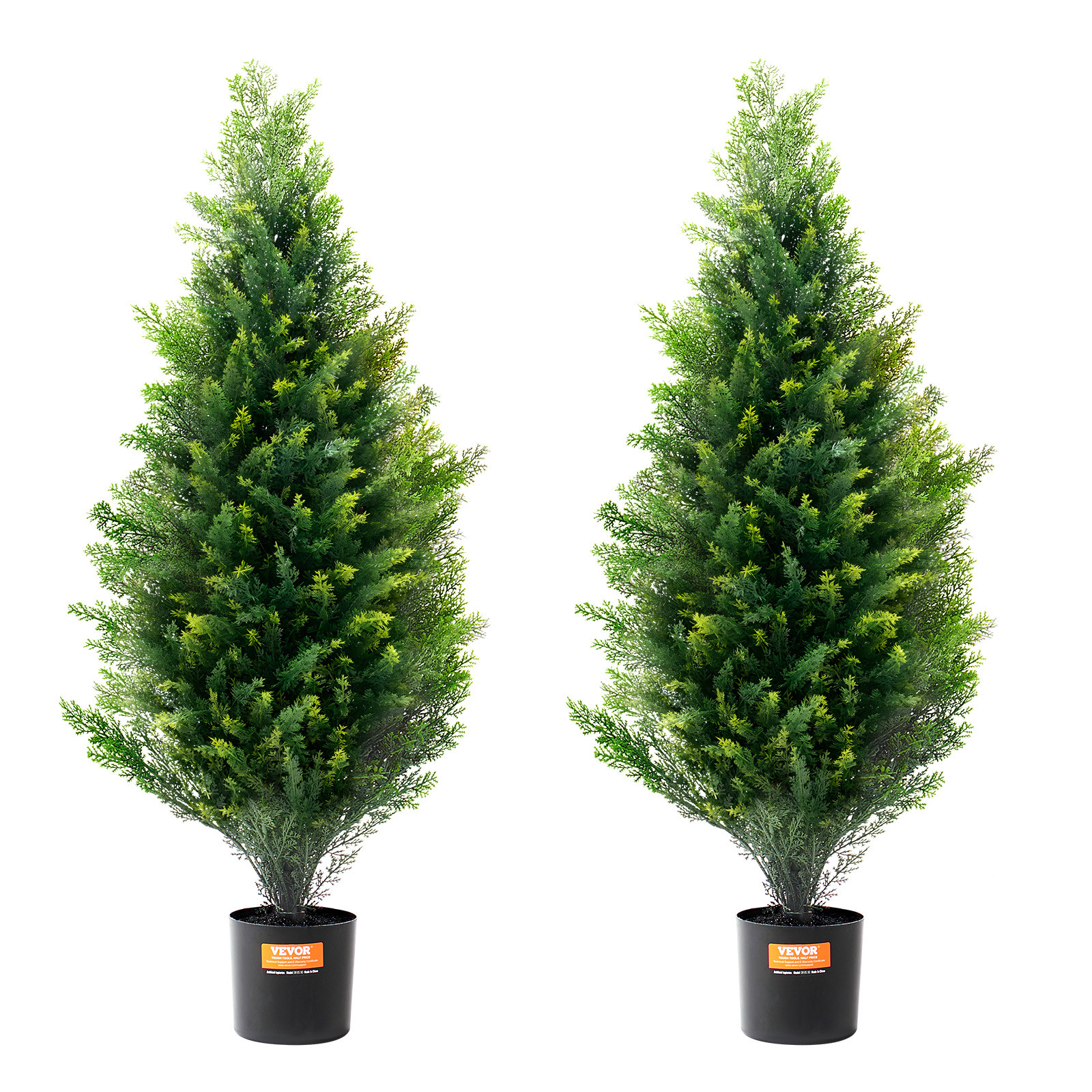 VEVOR 2 Pack 3′ Artificial Cedar Topiary Tree Faux Plant UV Decor In/Outdoor