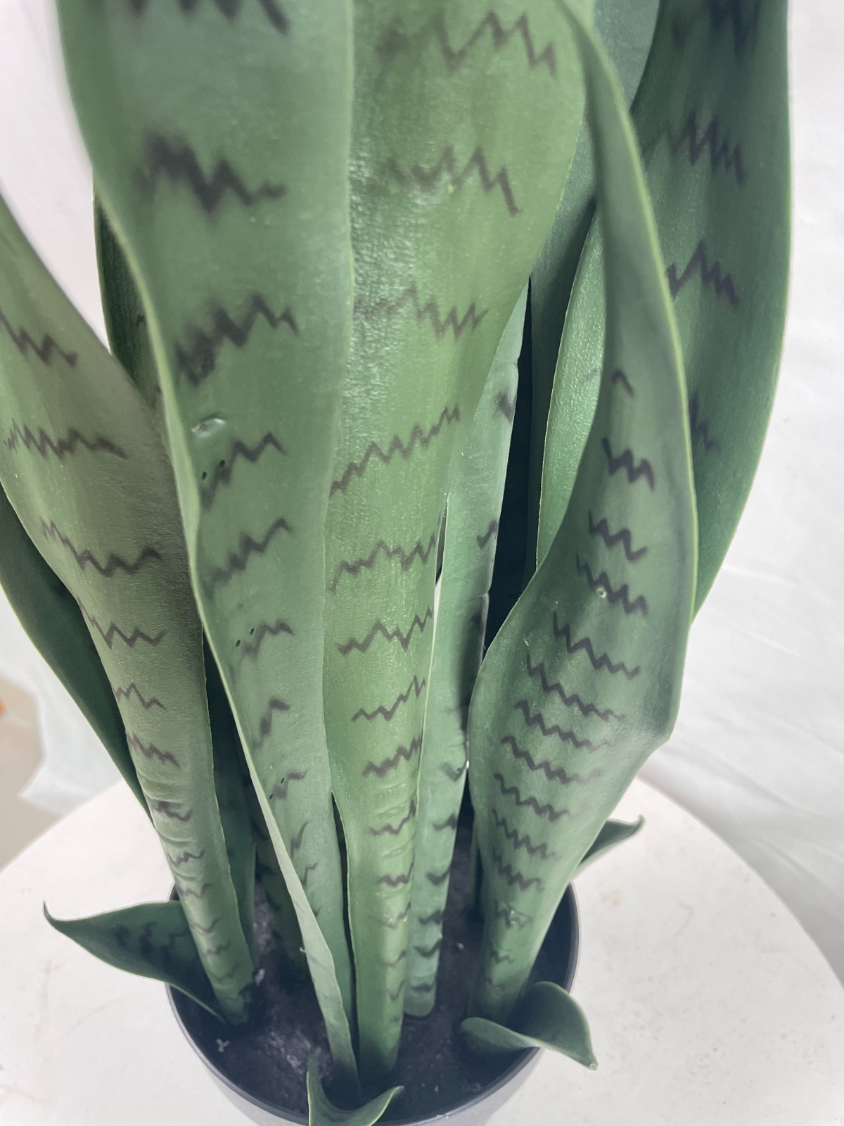 2 Pcs Artificial Dark Green Snake Plant Potted Sansevieria Low Maintenance House
