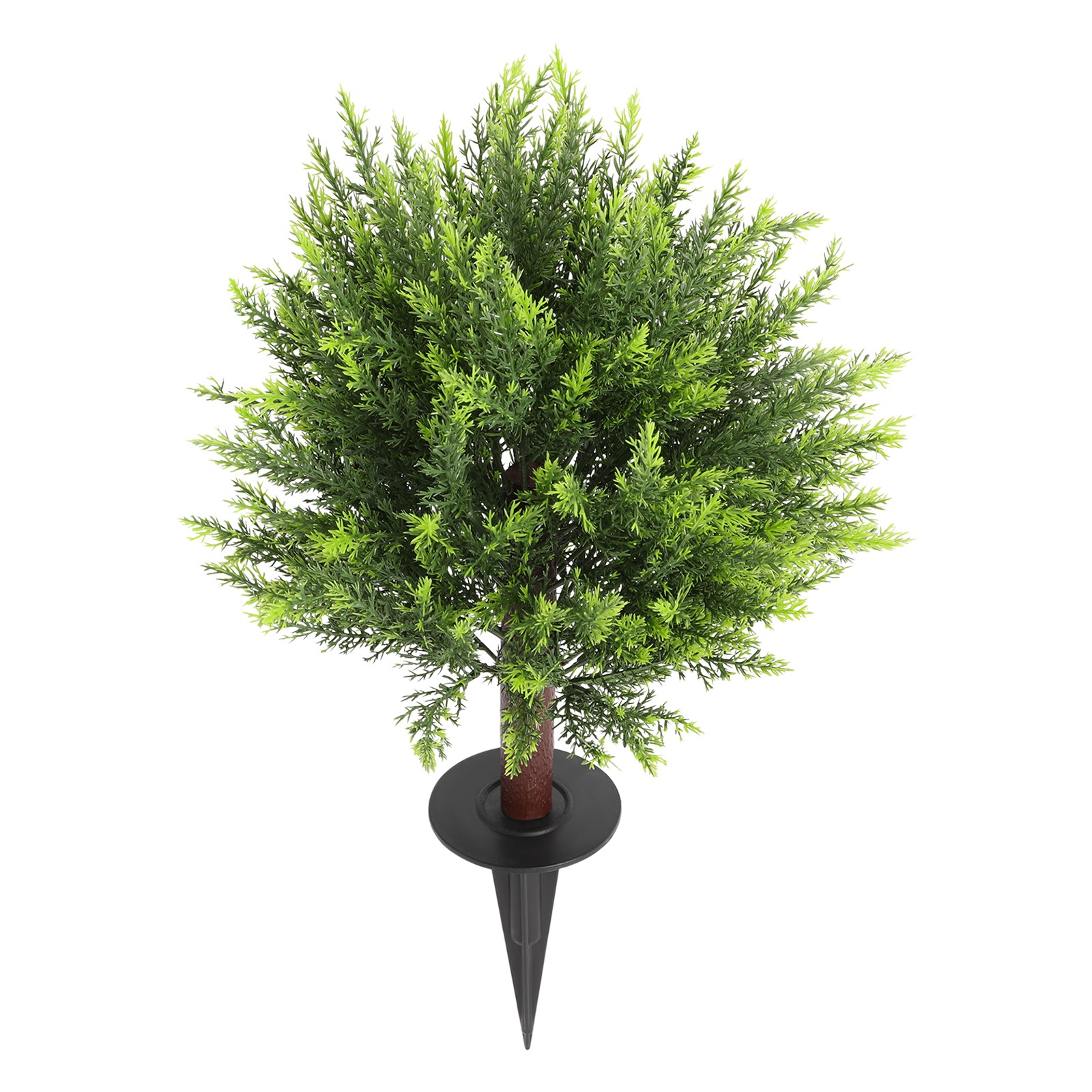 2 pcs 19x16x26.5in Faux Evergreen Trees Shrubs Artificial Plants w/ Ground Spike