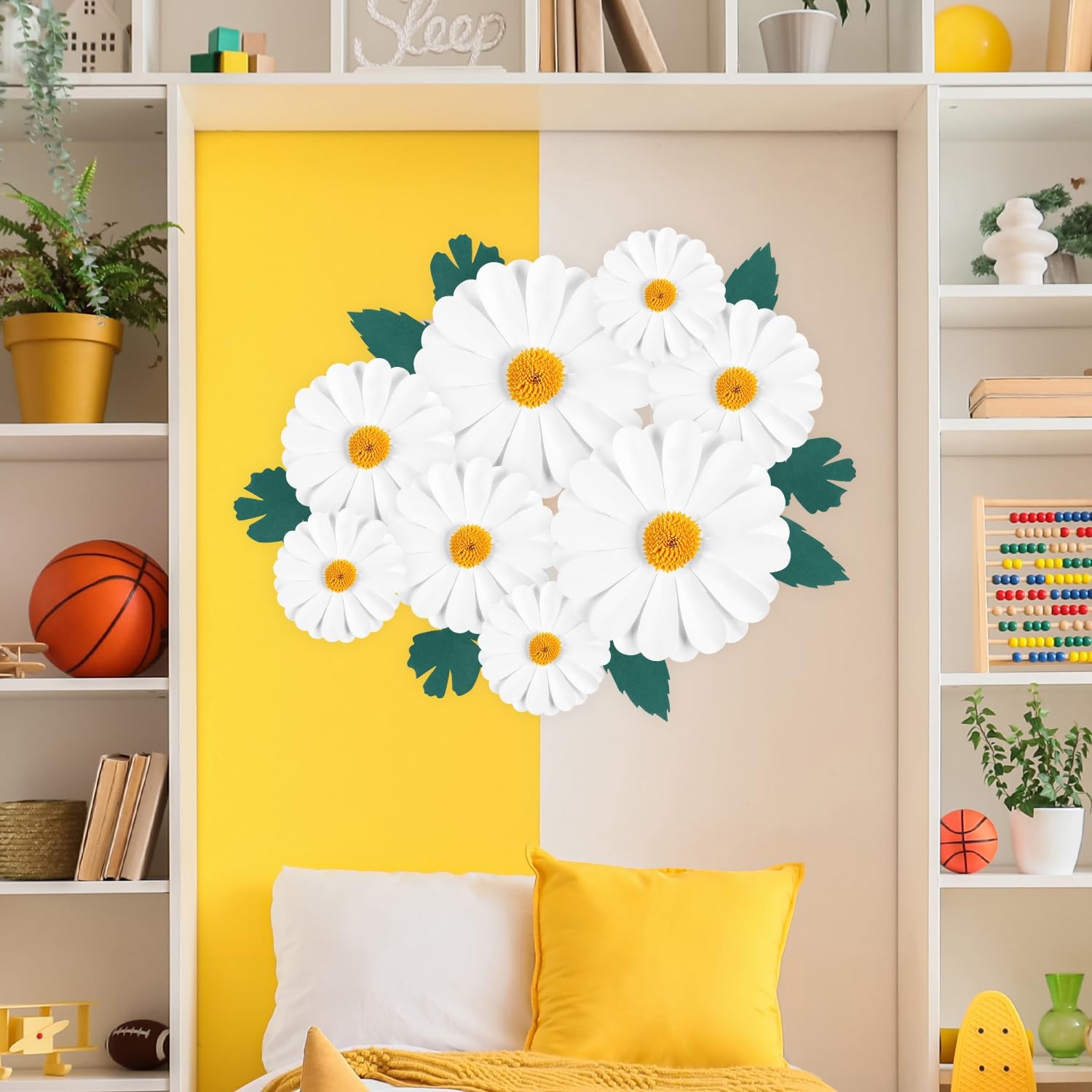 Paper Flowers Decorations for Wall Giant Daisy Artificial Flowers Bulletin Bo…