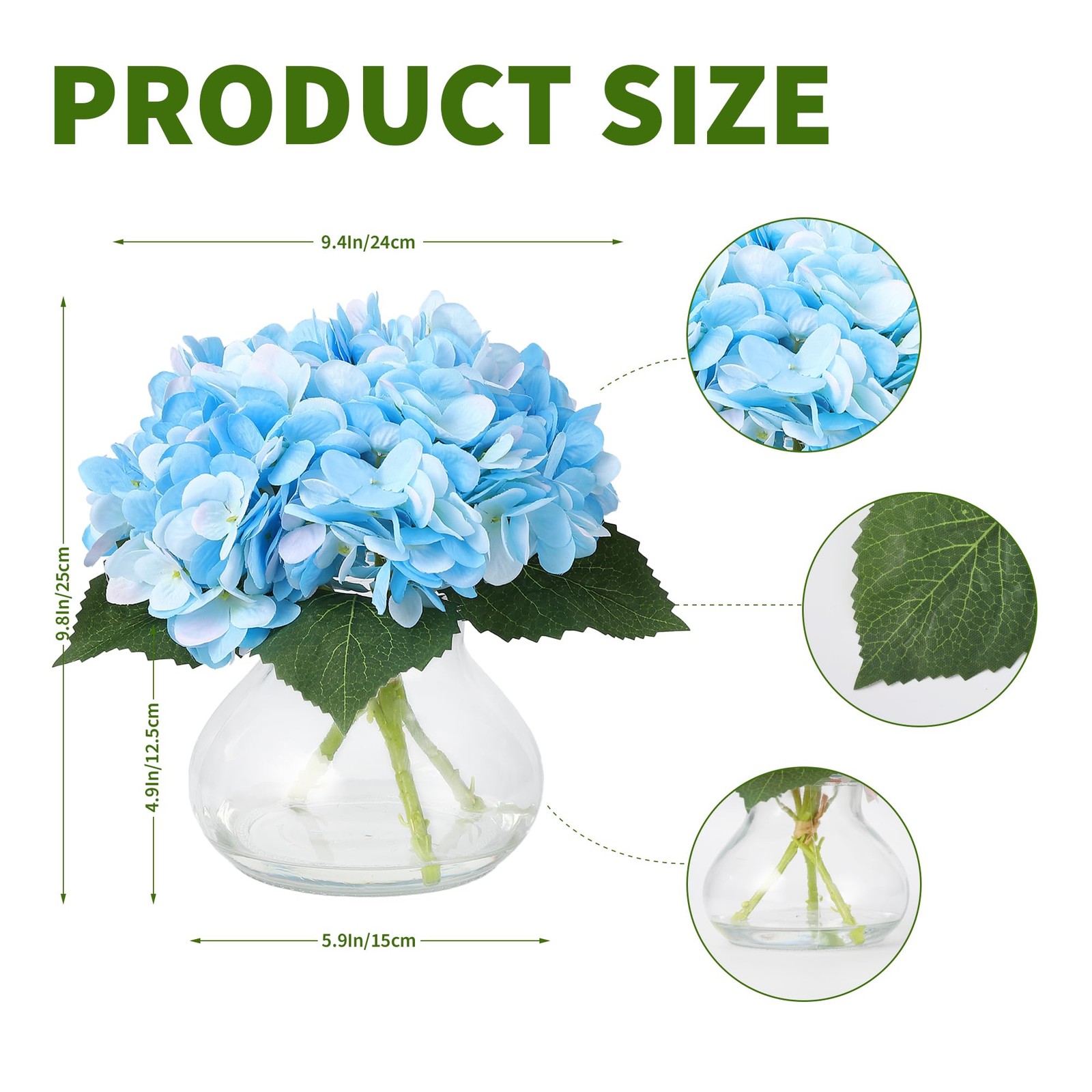 Artificial Silk Flower Arrangement w/ Glass Vase Faux Water Table Wedding Decor