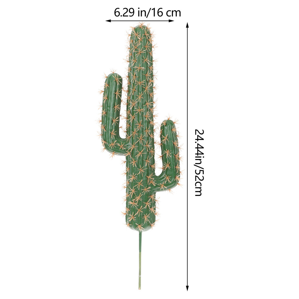 Cactus Model Statue Decor Centerpiece Faux Indoor No Pot Banquet