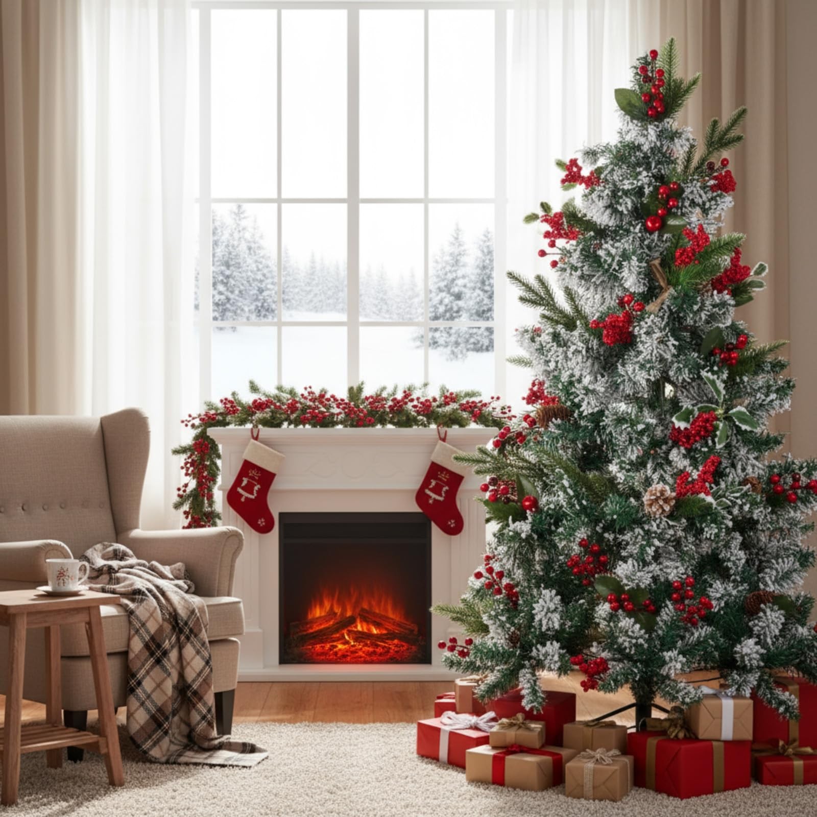 48 Pack Artificial Christmas Tree Picks Include 24 Christmas Tree Cuttings wi…