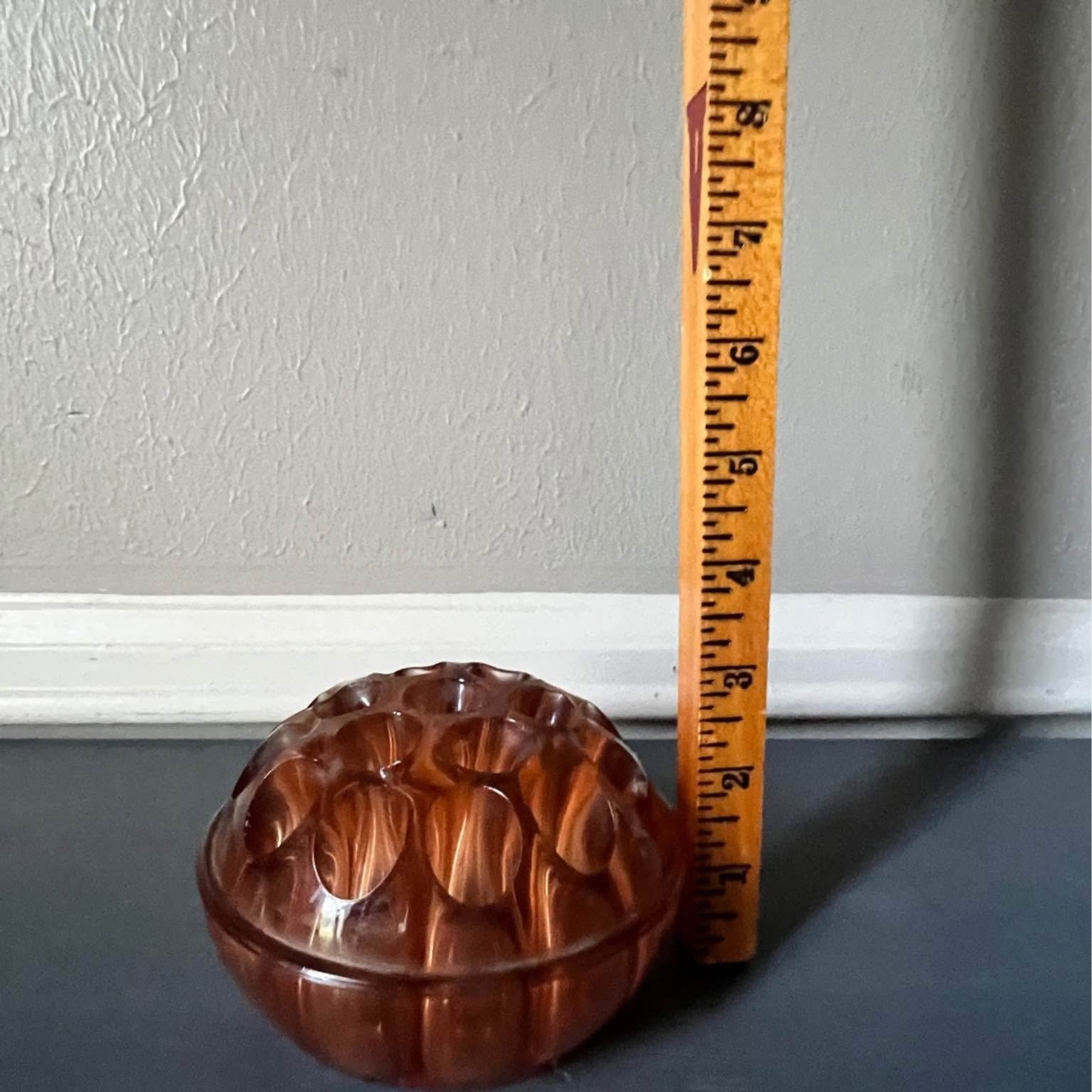 Large Pink Depression Glass 19 Hole Floral Frog
