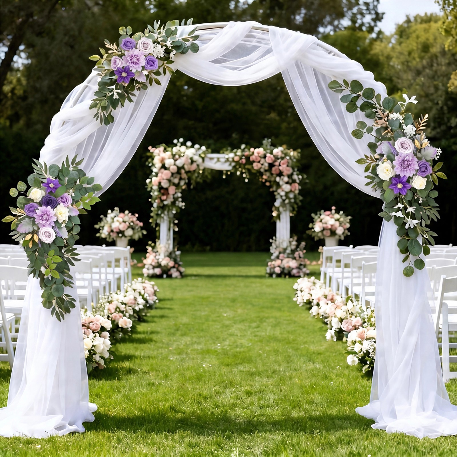 Wedding Arch Flowers Set of 4 for Wedding Welcome Sign Artificial Wedding Flower