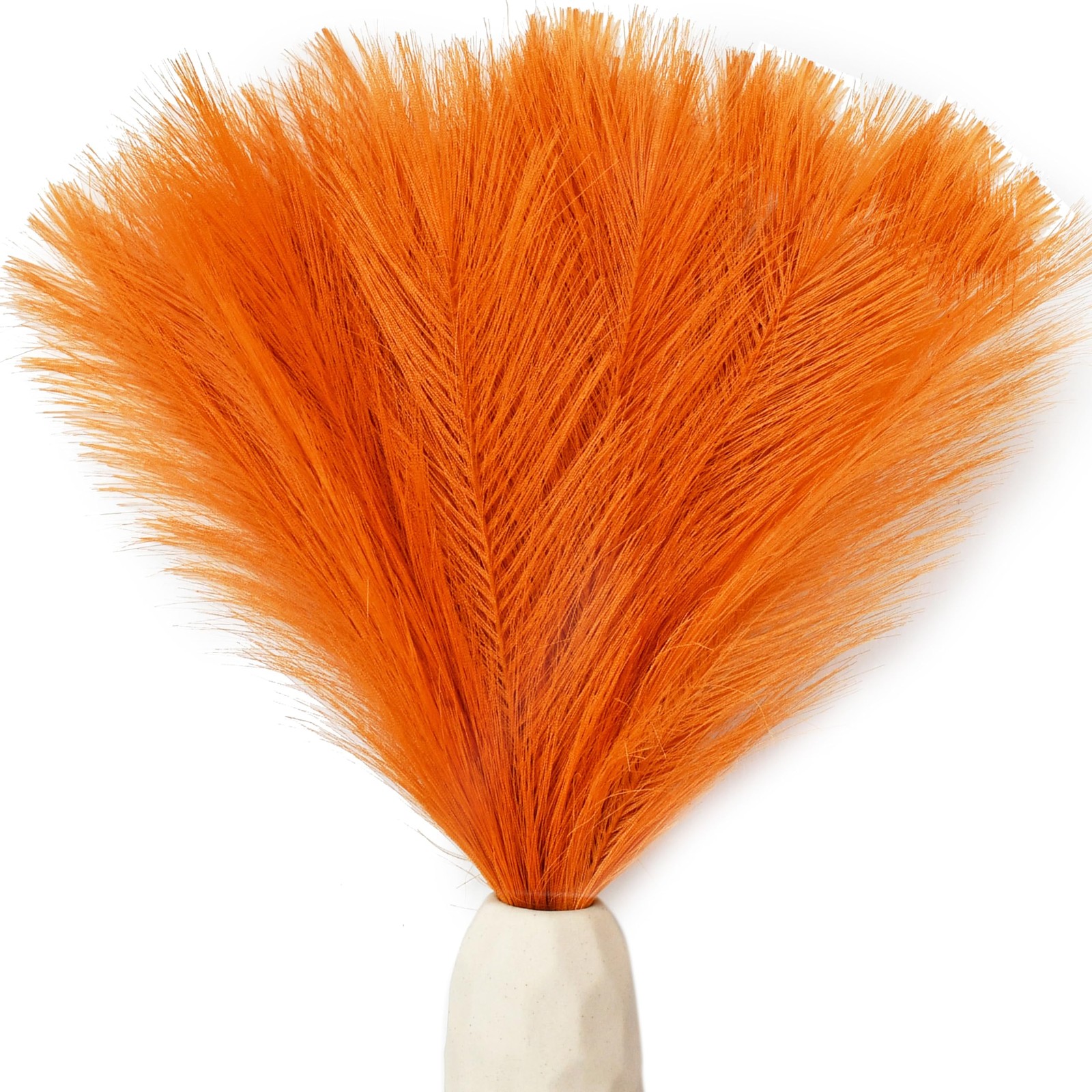 20 Stems Orange Silk Pampas Grass Bouquet