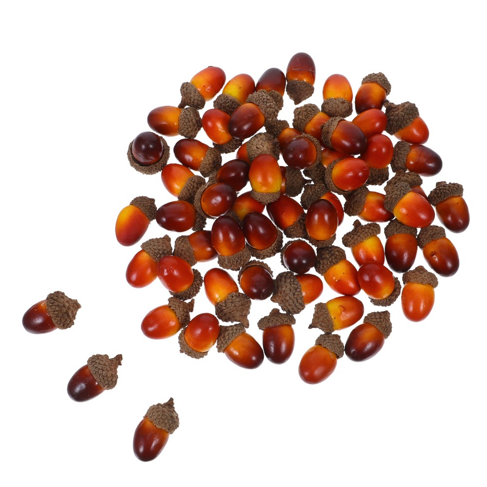 60 Pcs Acorn Bowl Filler Artificial Fruit Decor Mini Acorns Large